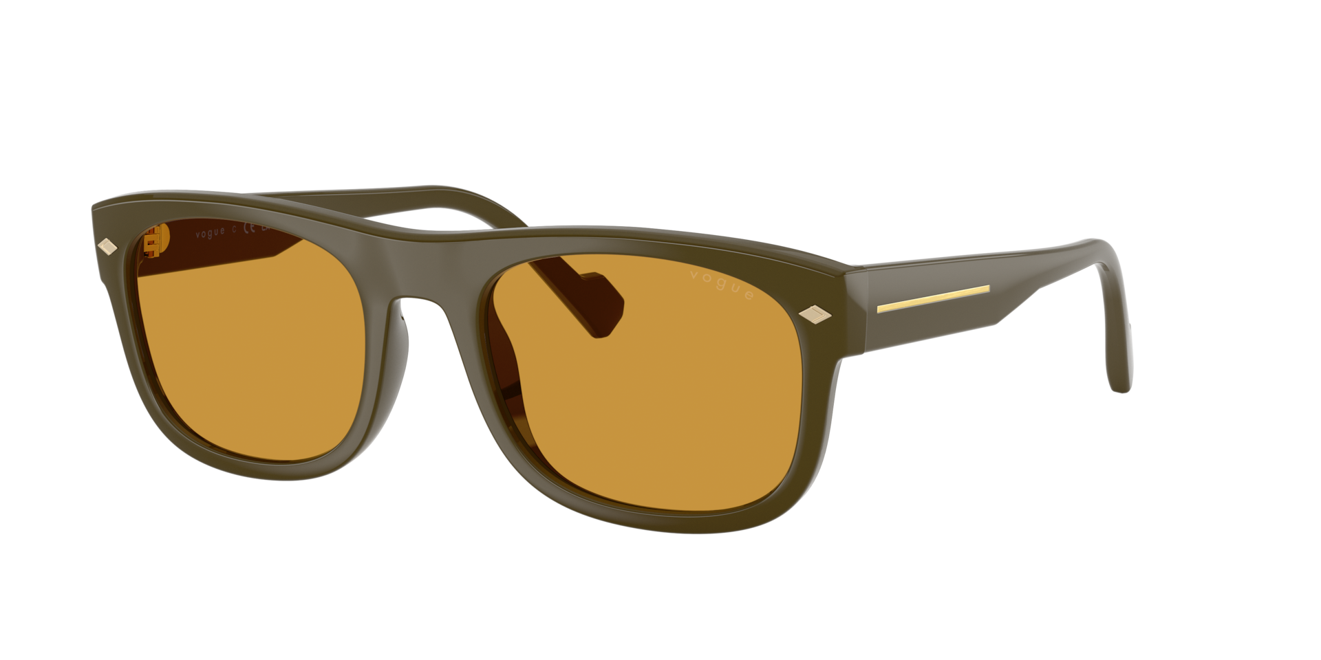 Vogue Eyewear Mann Sunglass VO5754S - Rahmenfarbe: Full Olive Green, Linsenfarbe: Honig dunkel