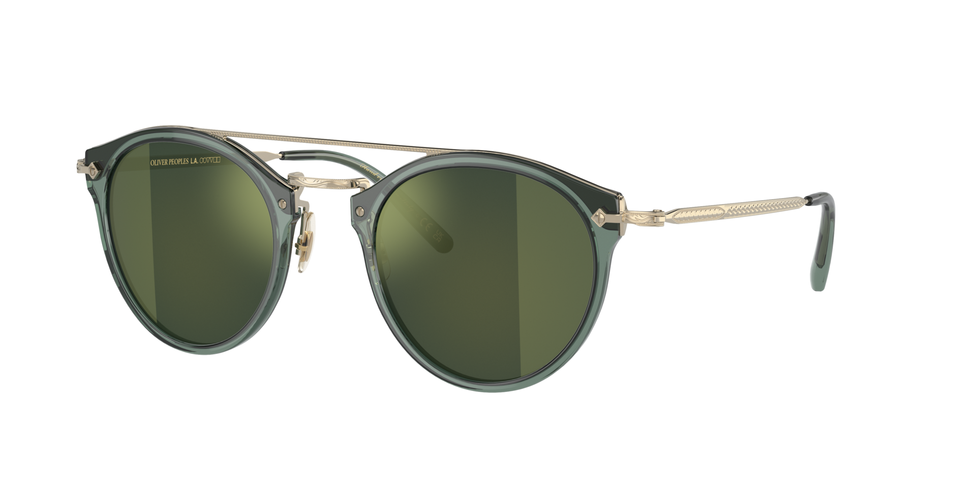 Oliver Peoples Unisex Sunglass OV5349S Remick - Couleur du Monture: Lierre/Or, Couleur de Lentille: Graphite Gold Mirror