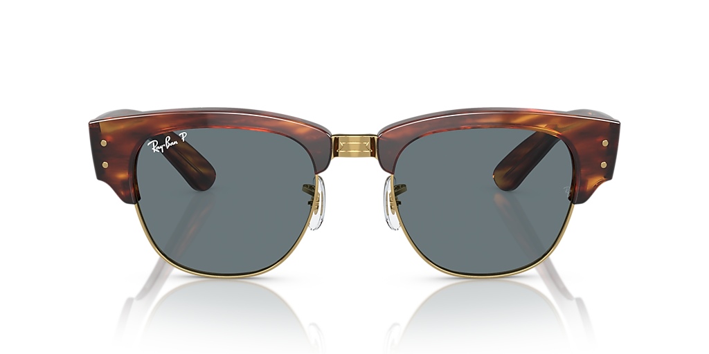 Ray-Ban Mega Clubmaster XL (53 - 21) with Blue lenses and Brown