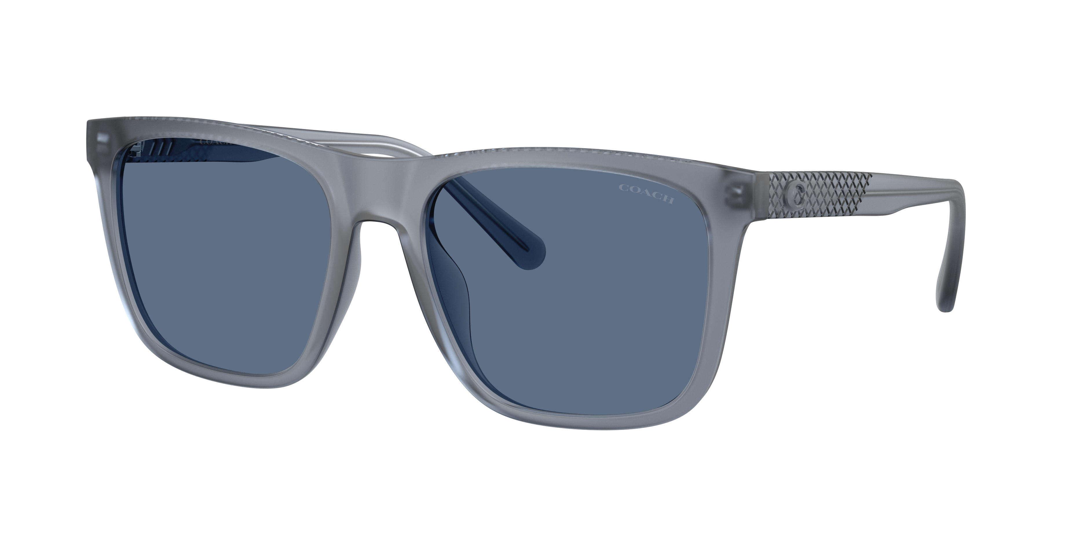 Coach Man Sunglass HC8427U CAE78 -  Frame color: Matte Transparent Blue, Lens color: Blue Solid