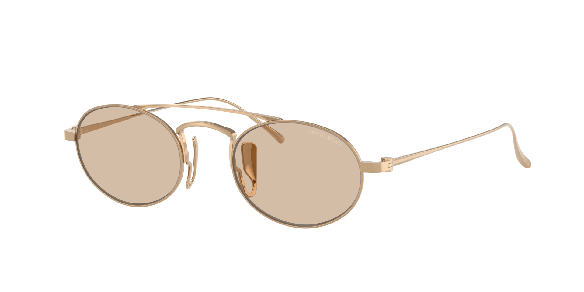 Giorgio Armani Mann Sunglass AR6161T - Rahmenfarbe: Rotgold, Linsenfarbe: Hellbraun