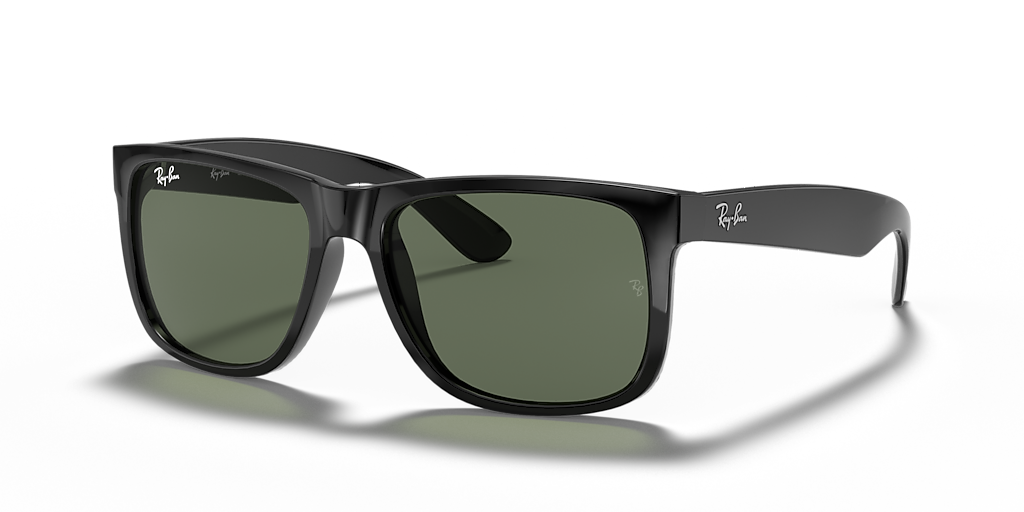 Ray-Ban Justin Classic M (55 - 17) with Green lenses and Black