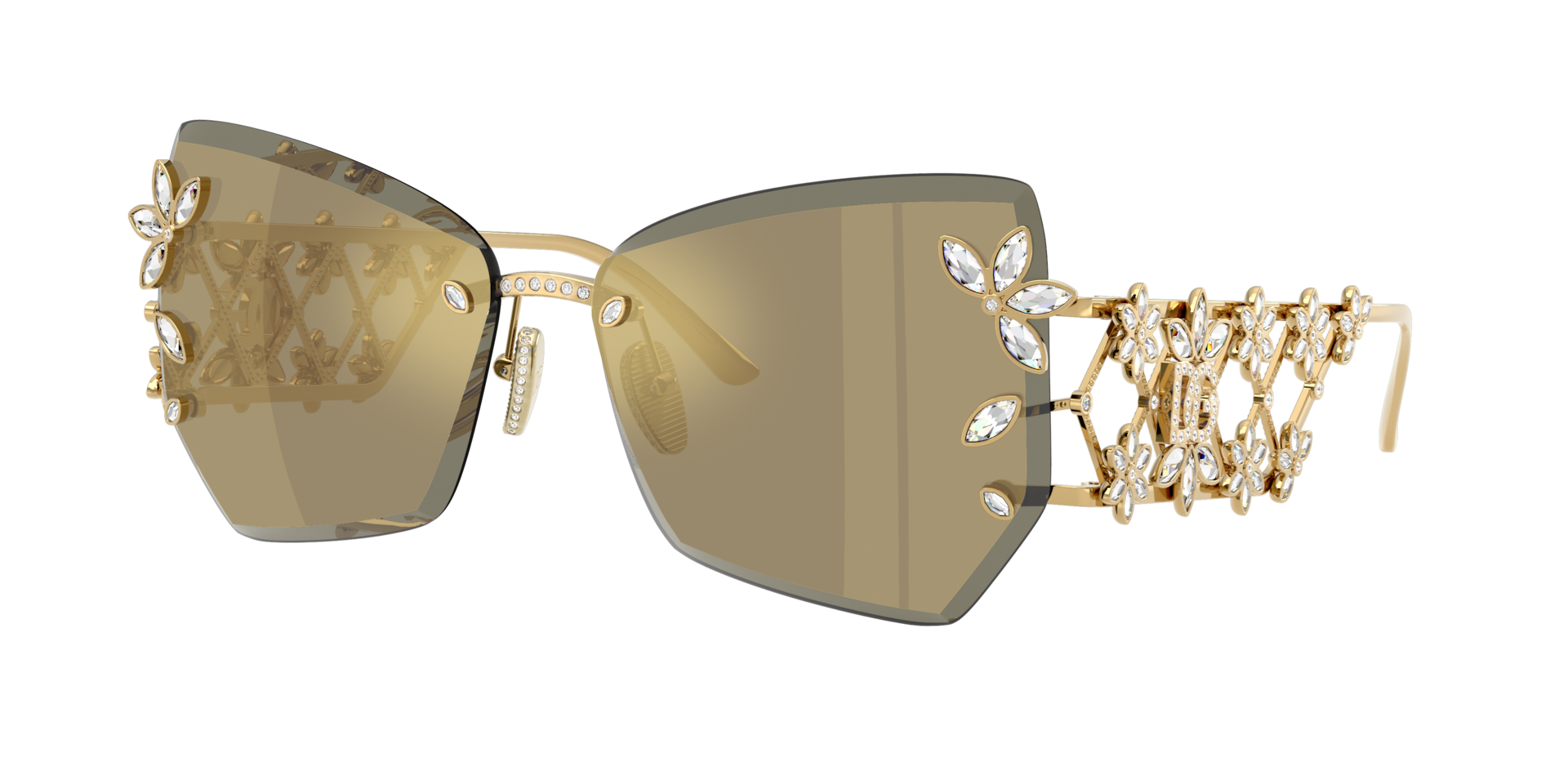 Dolce&Gabbana Frau Sunglass DG2337B - Rahmenfarbe: In Gelbgold vergoldet, Linsenfarbe: Clear Mirror Real Yellow Gold