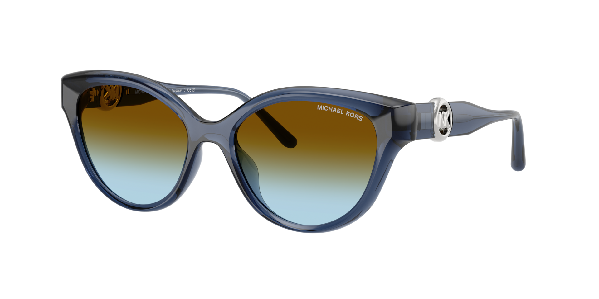 Michael Kors Femme Sunglass Nagoya - Couleur du Monture: Bleu marine, Couleur de Lentille: Dégradé Bleu Marron