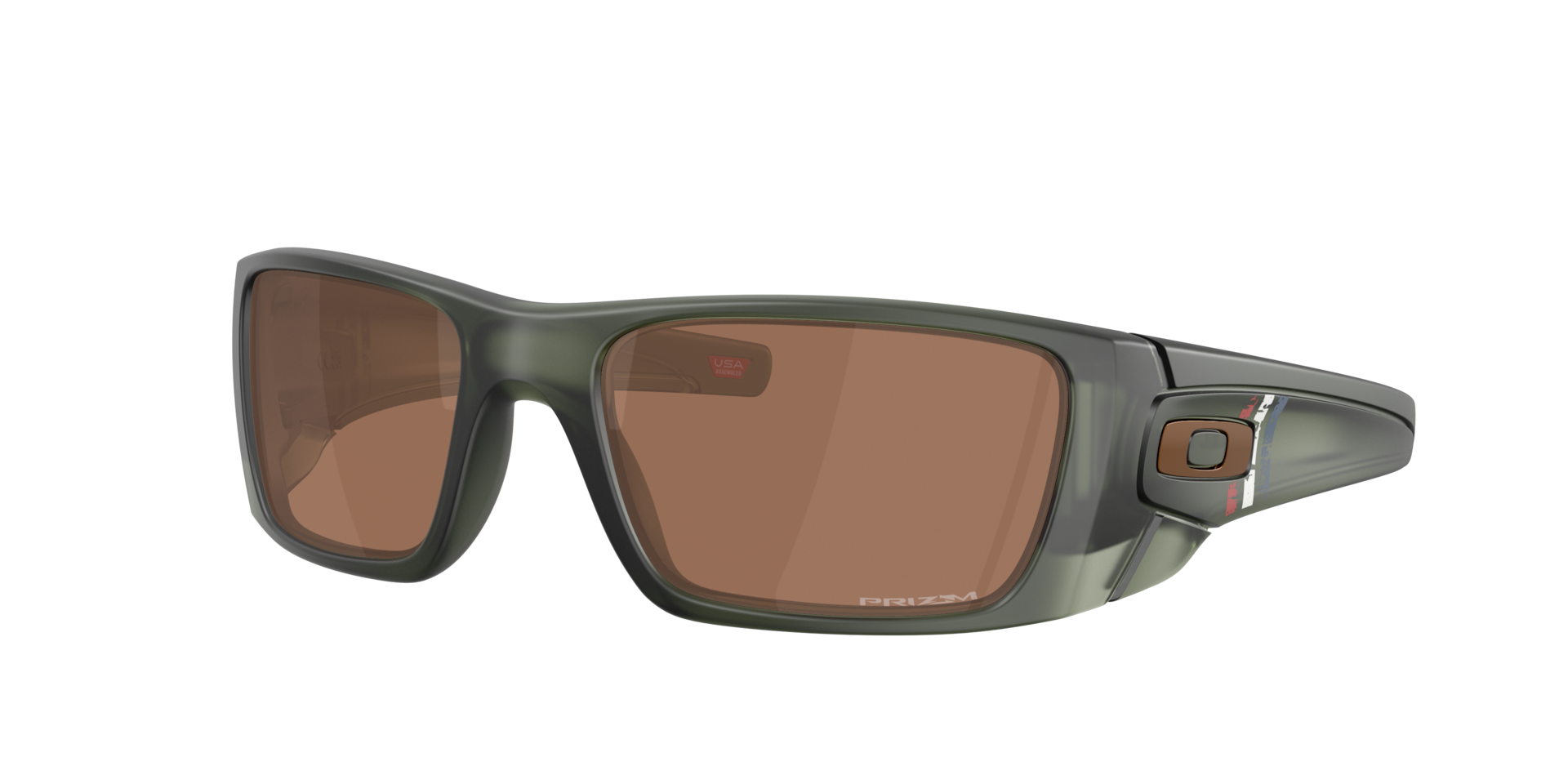 Oakley Man Sunglass Standard Issue Fuel Cell American Heritage - Uncle Sam -  Frame color: Matte Olive Ink, Lens color: Prizm Tungsten
