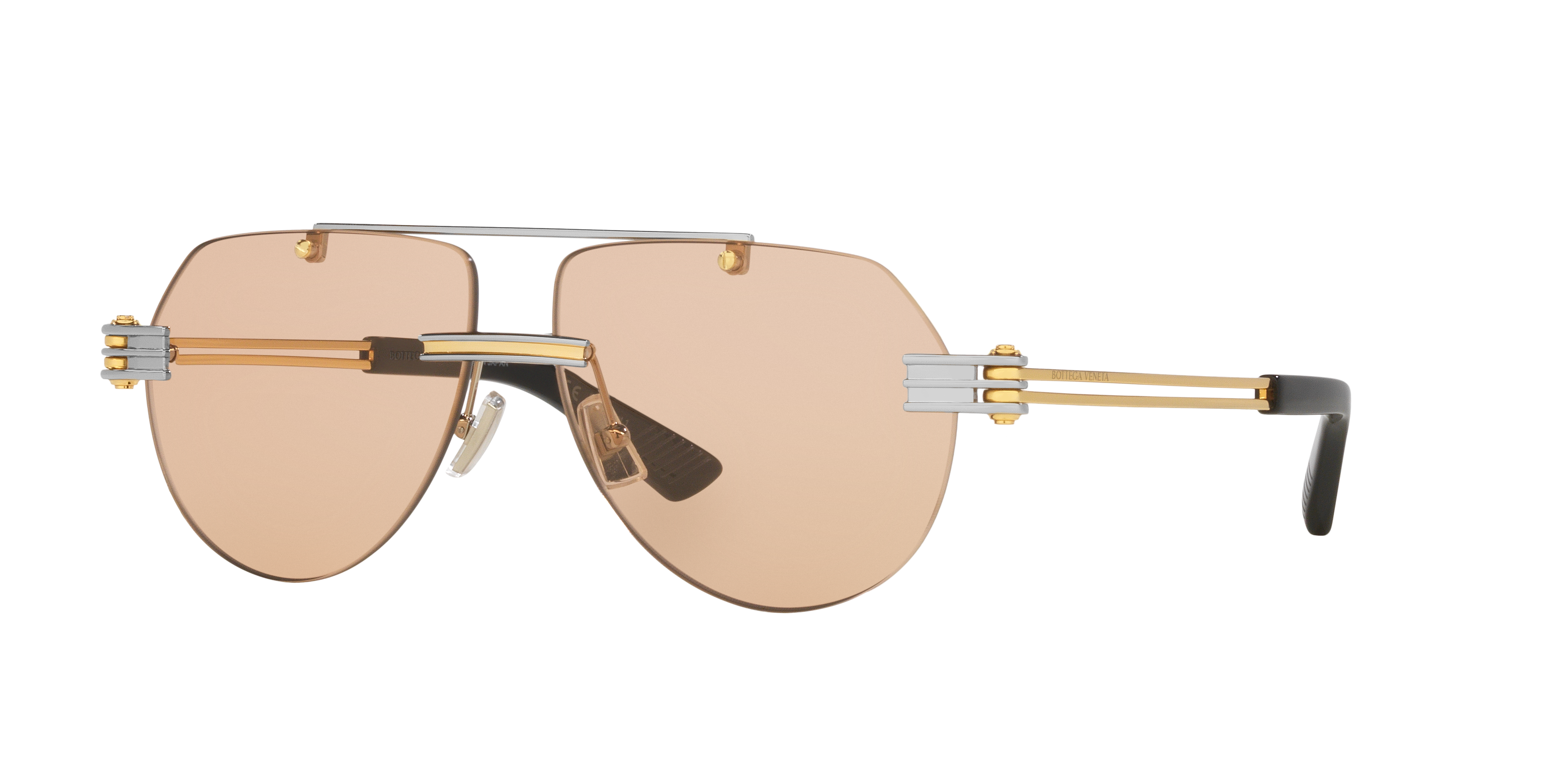 Bottega Veneta BV1342S M (59 - 13) with Brown lenses and Silver