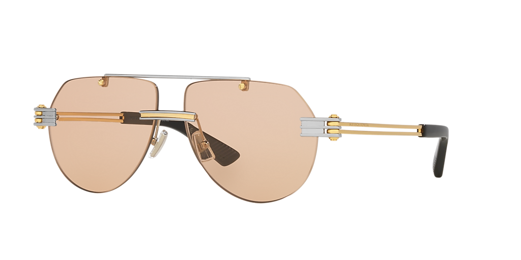 Bottega Veneta BV1342S M (59 - 13) with Brown lenses and Silver