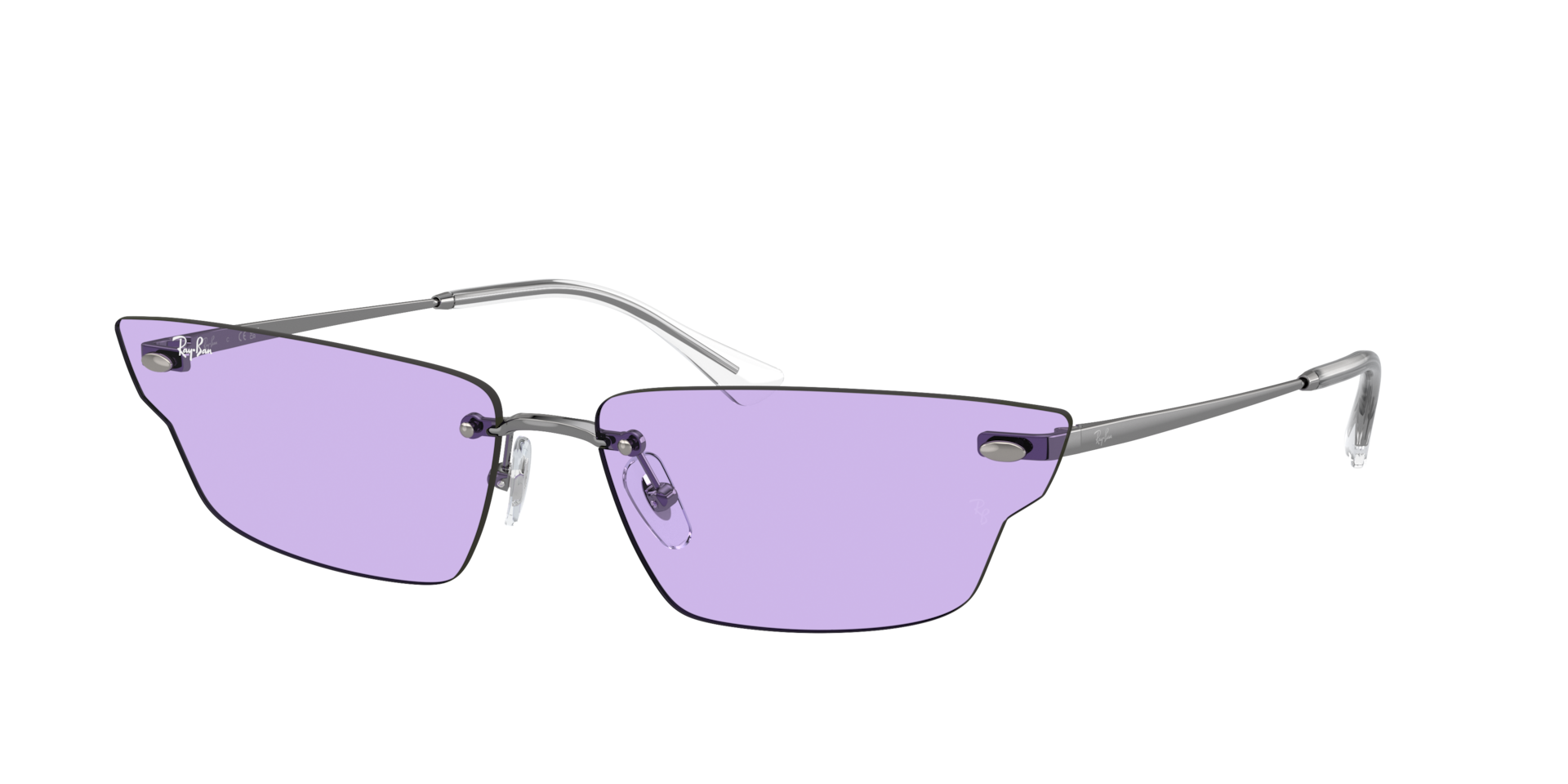 Ray-Ban Unisex Sunglass Anh Bio-Based - Couleur du Monture: Gunmetal, Couleur de Lentille: Violet
