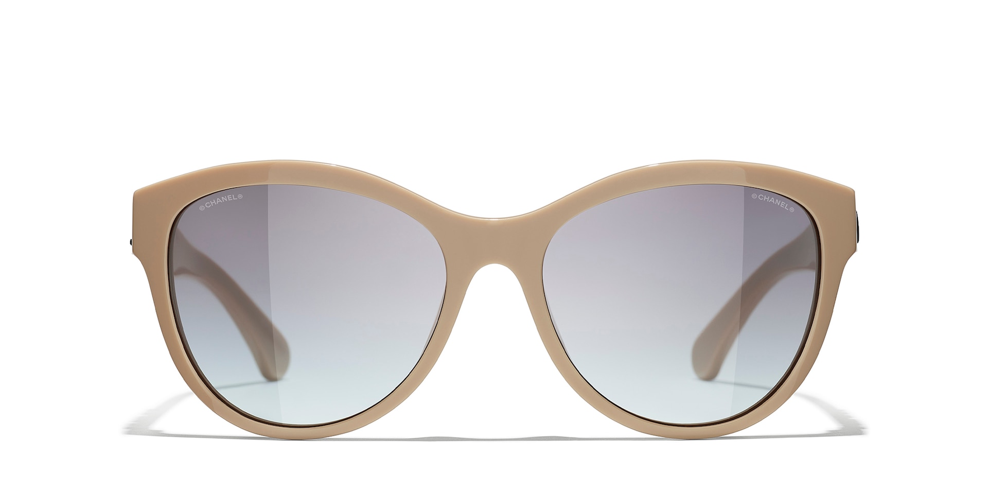 CHANEL Pantos Logo Smoke Brown Rounded Cat-Eye Sunglasses 5458-A CHANEL Sunglasses: Cat-Eye Sunglasses, acetate & metal  main image 2