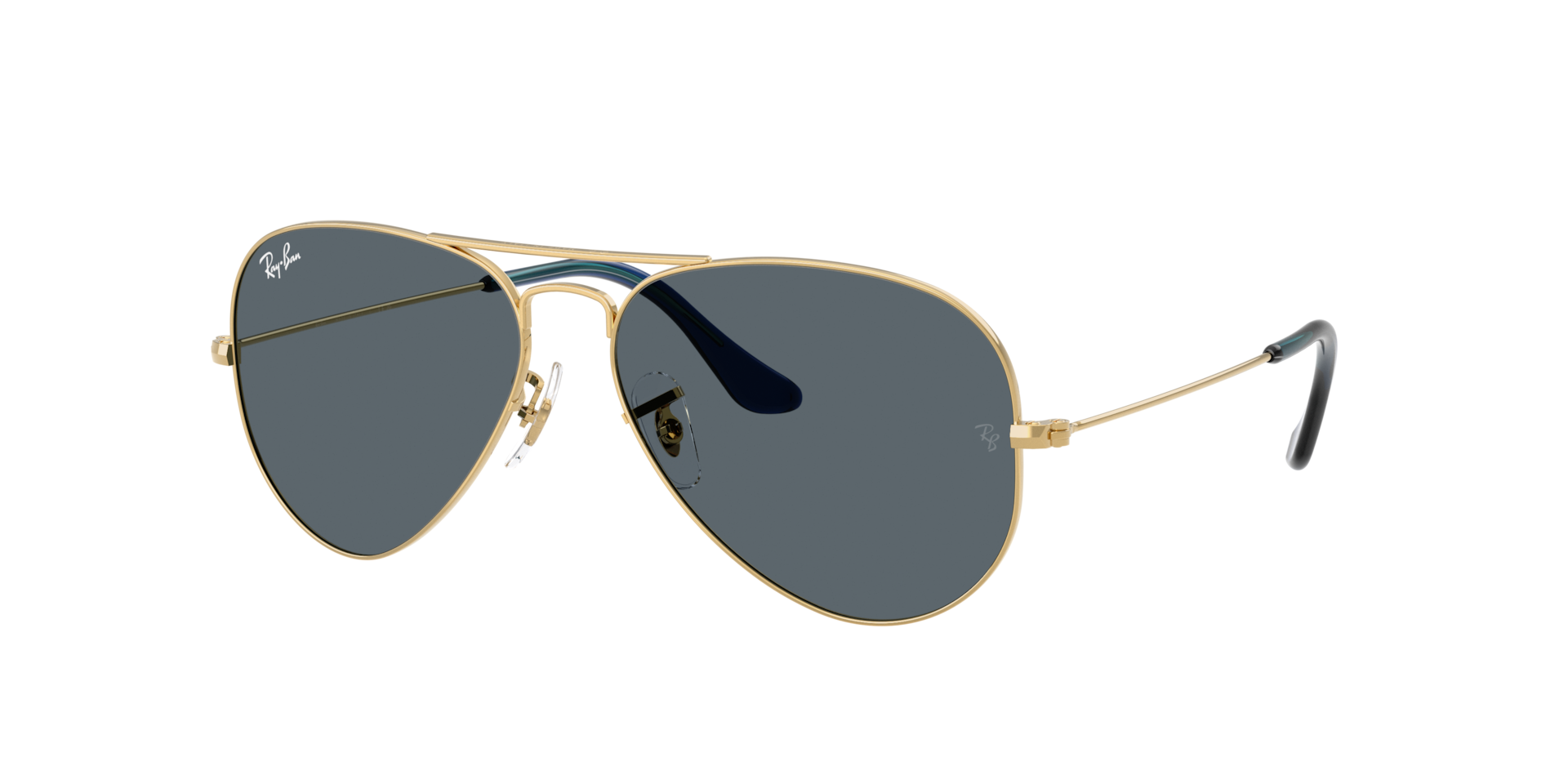 Ray-Ban Unisex Sunglass Aviator Large Metal -  Frame color: Arista Gold, Lens color: Blue