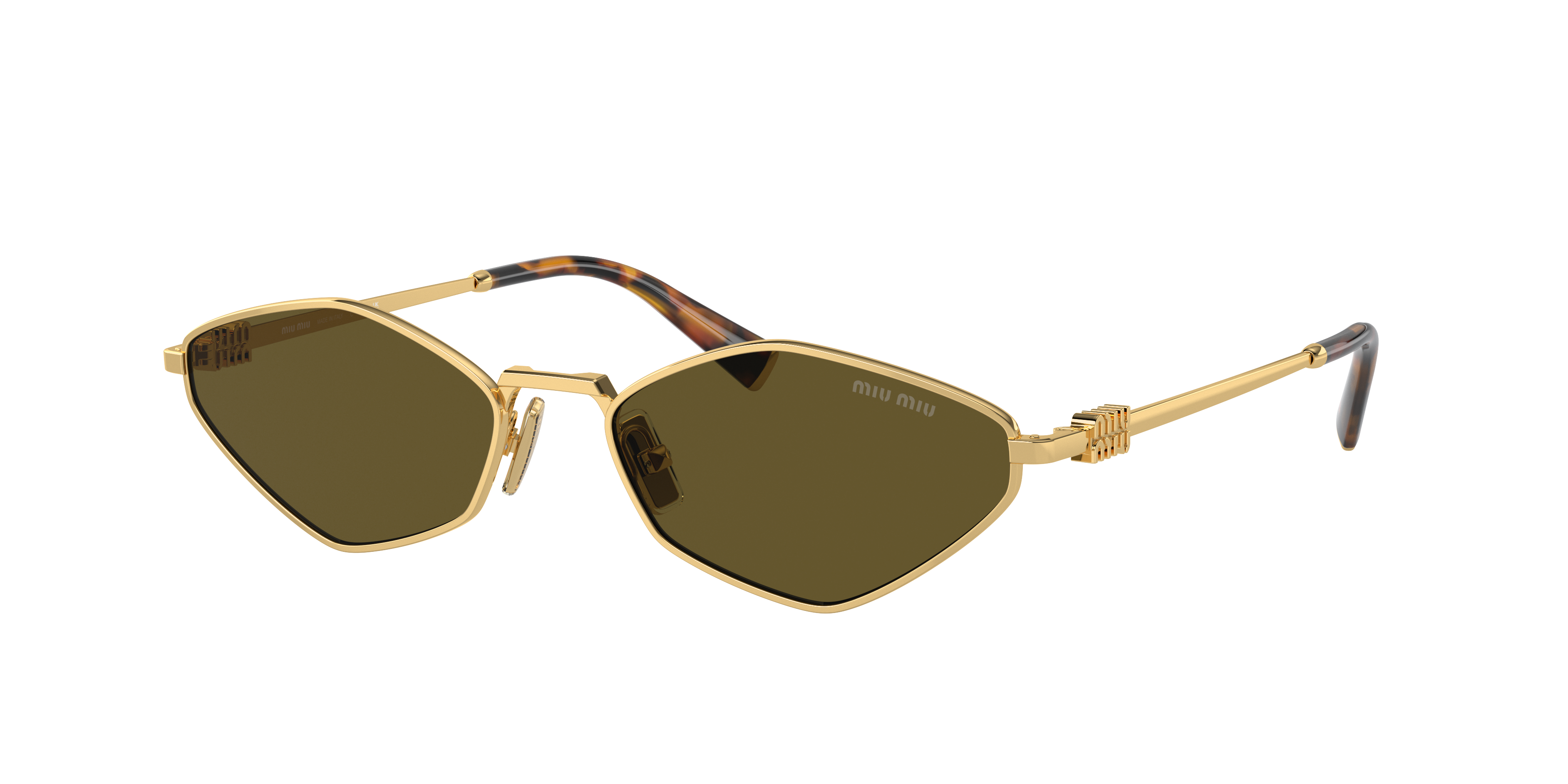 Miu Miu MU 56ZS L (56 - 17) with Brown lenses and Gold frame