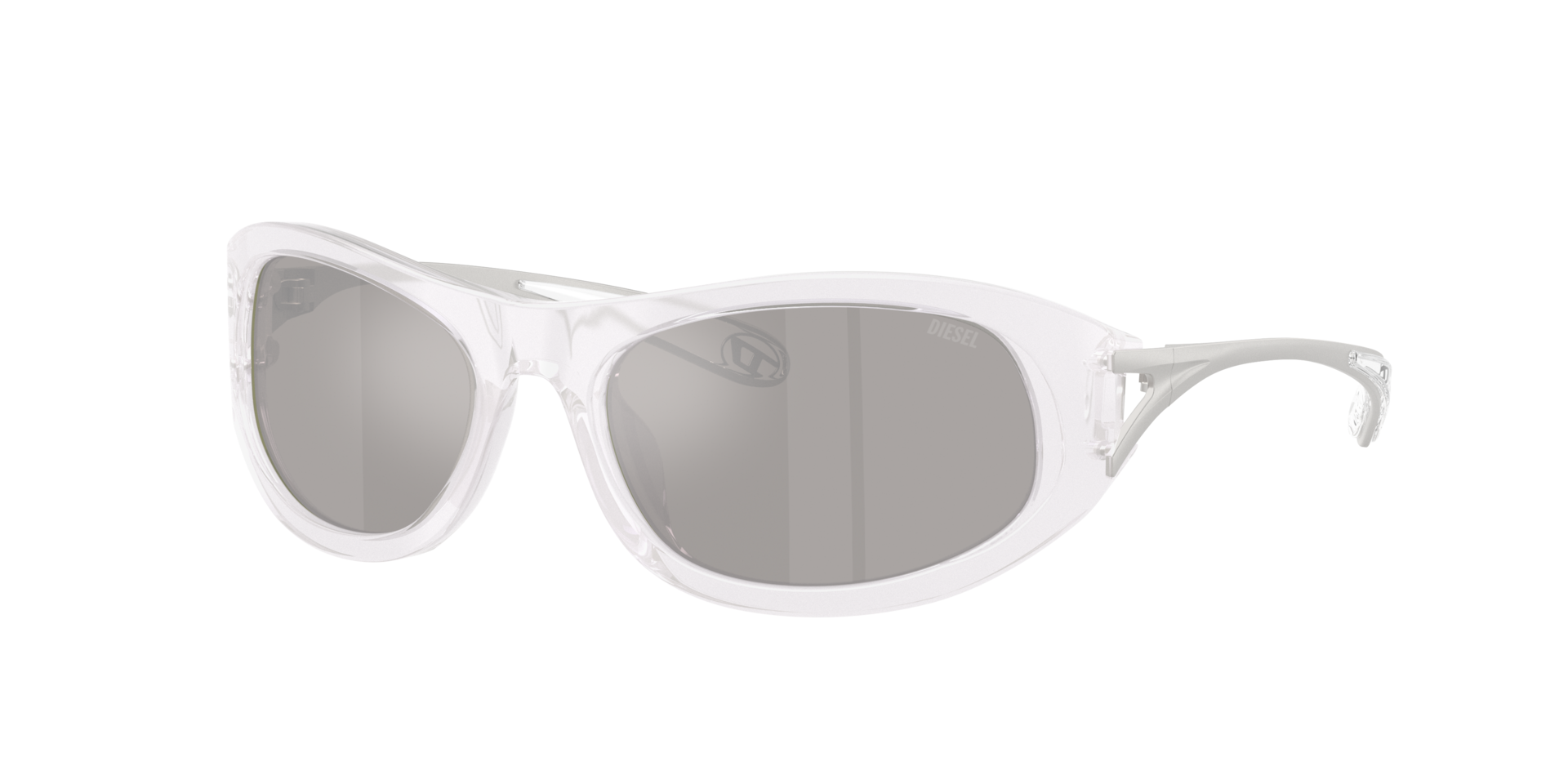 Diesel Unisex Sunglass DL2007U -  Frame color: Opaline White, Lens color: Mirror Silver