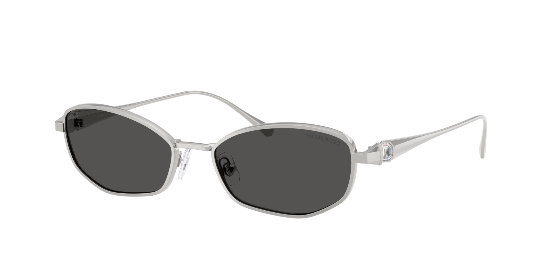 Swarovski Woman Sunglass SK7042 -  Frame color: Silver, Lens color: Dark Grey
