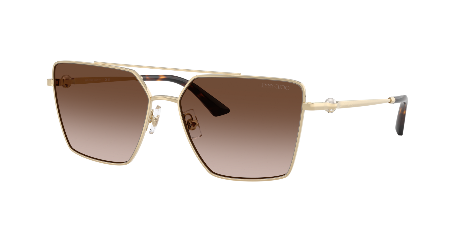 Jimmy Choo Woman Sunglass JC4016HB -  Frame color: Pale Gold, Lens color: Brown Gradient