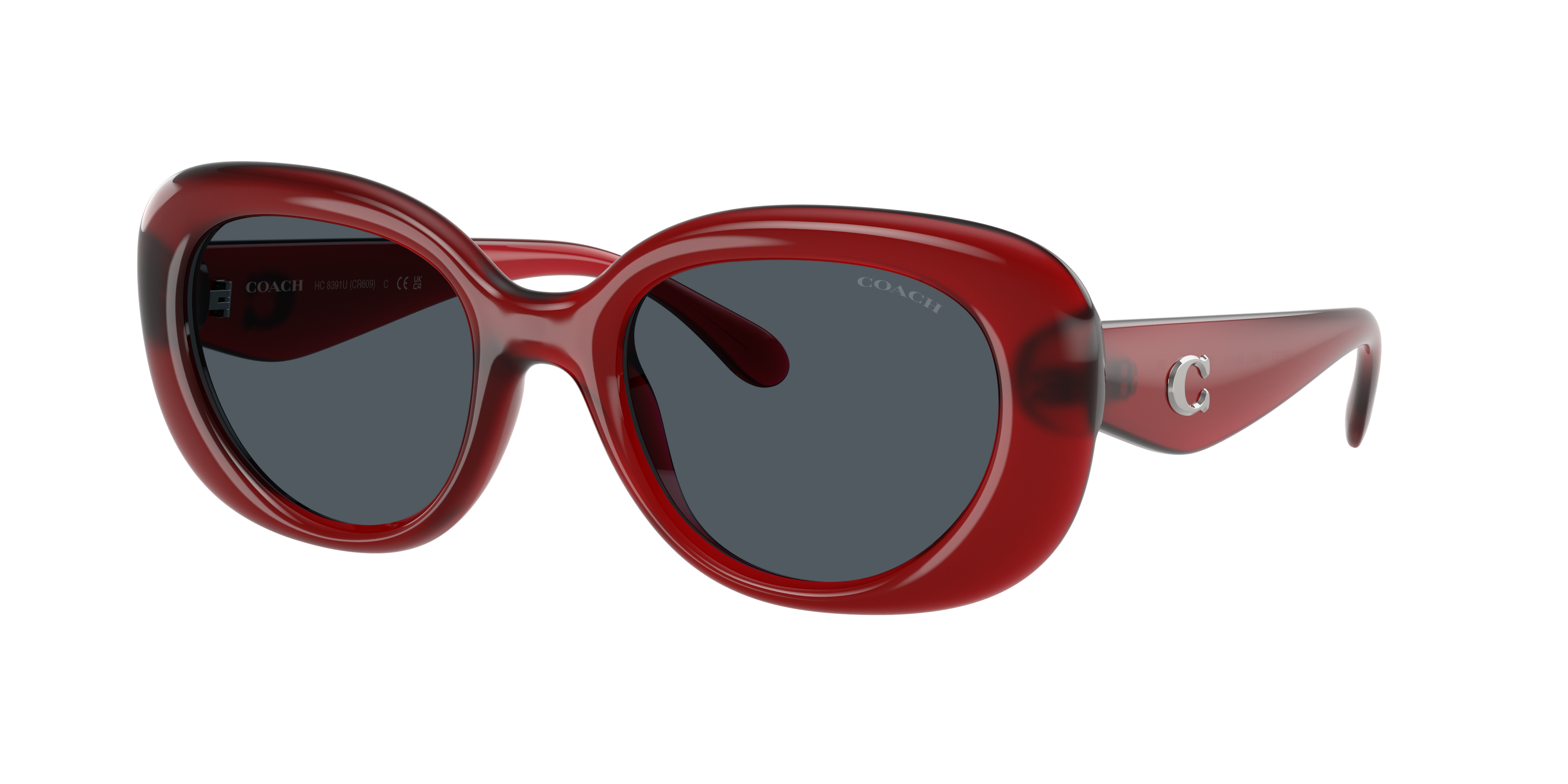 Coach Woman Sunglass HC8391U CR609 -  Frame color: Milky Merlot, Lens color: Grey Solid