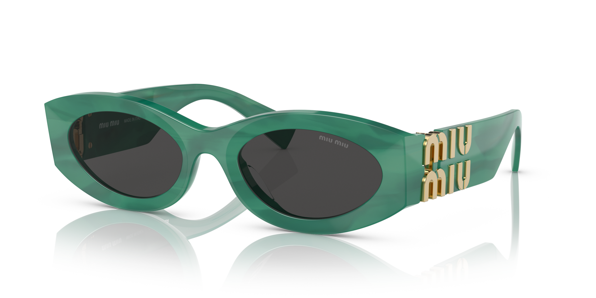 Miu Miu Miu MU 11WS XL (54 - 21) com Lentes Cinza e Armação Verde