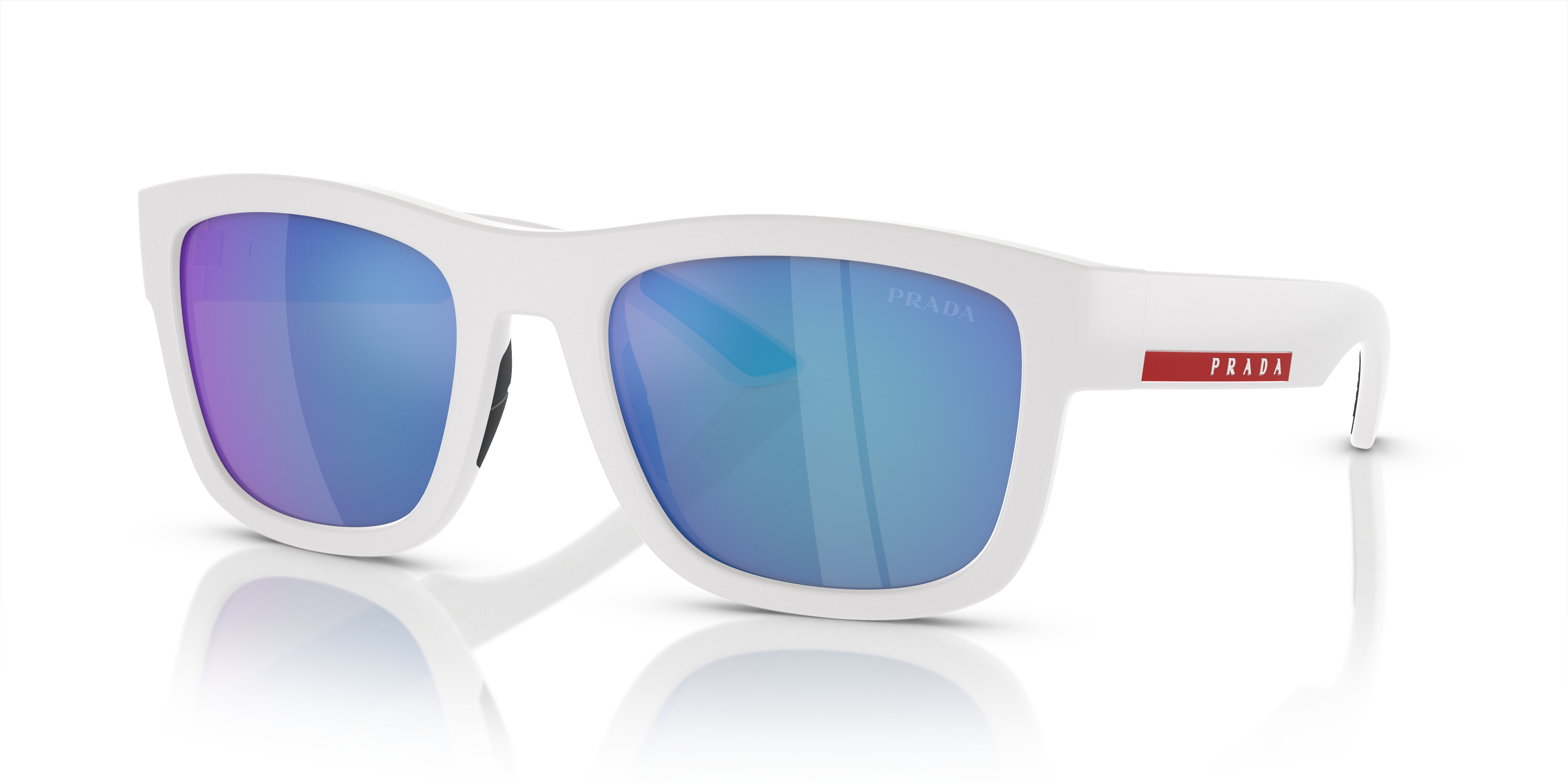 Prada Linea Rossa PS 01ZS XXL (56 - 21) with Blue lenses and White