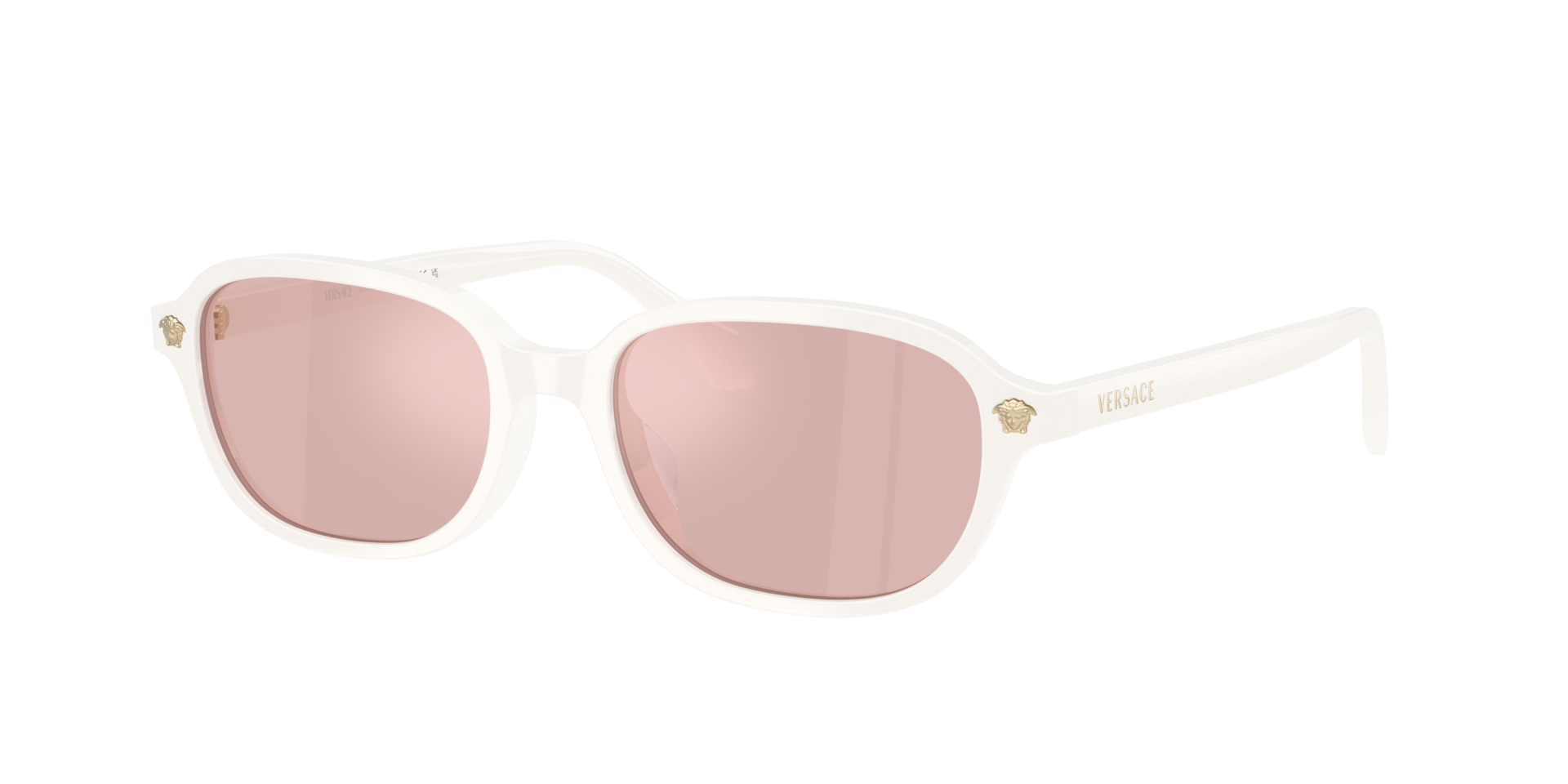 Versace Woman Sunglass VE4514D - Frame color: White Talc, Lens color: Pink Mirror Gold