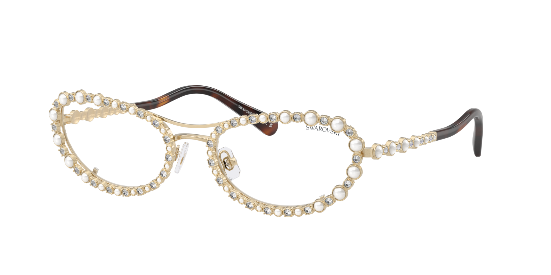 Swarovski Frau Sunglass SK7044 - Rahmenfarbe: Hellgold, Linsenfarbe: Blaulichtfilter