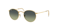 Ray-Ban Round Metal L (53 - 21) with Black lenses and Gold frame