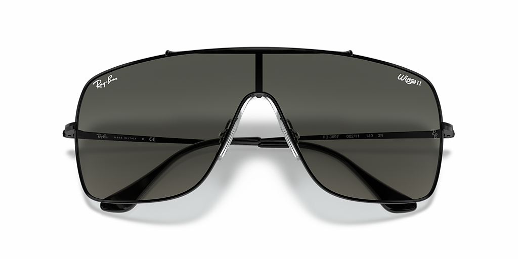 Ray-Ban Wings II XXL (0 - 135) with Grey lenses and Black frame