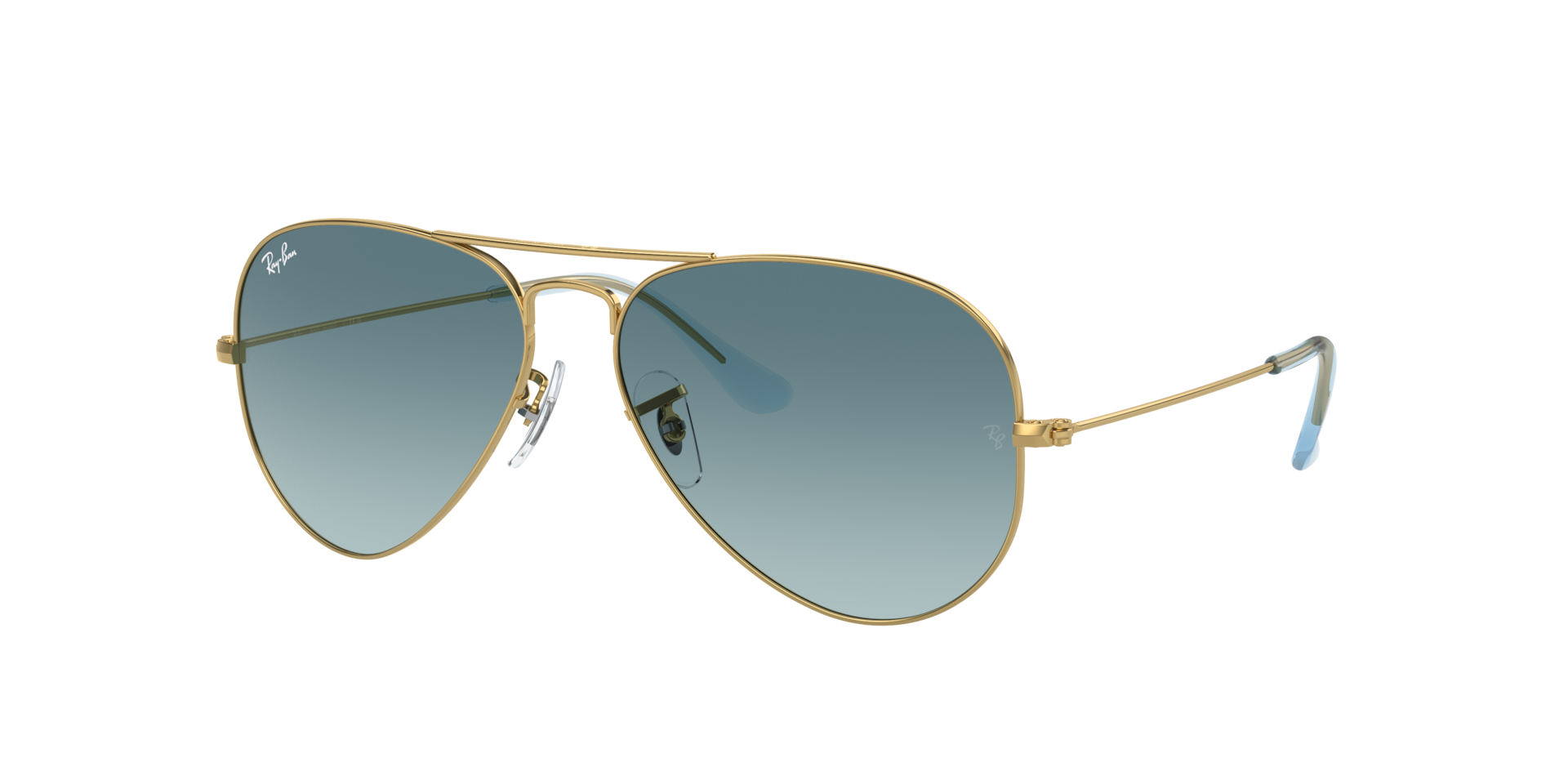 Ray-Ban Unisex Sunglass Aviator Gradient -  Frame color: Gold, Lens color: Blue