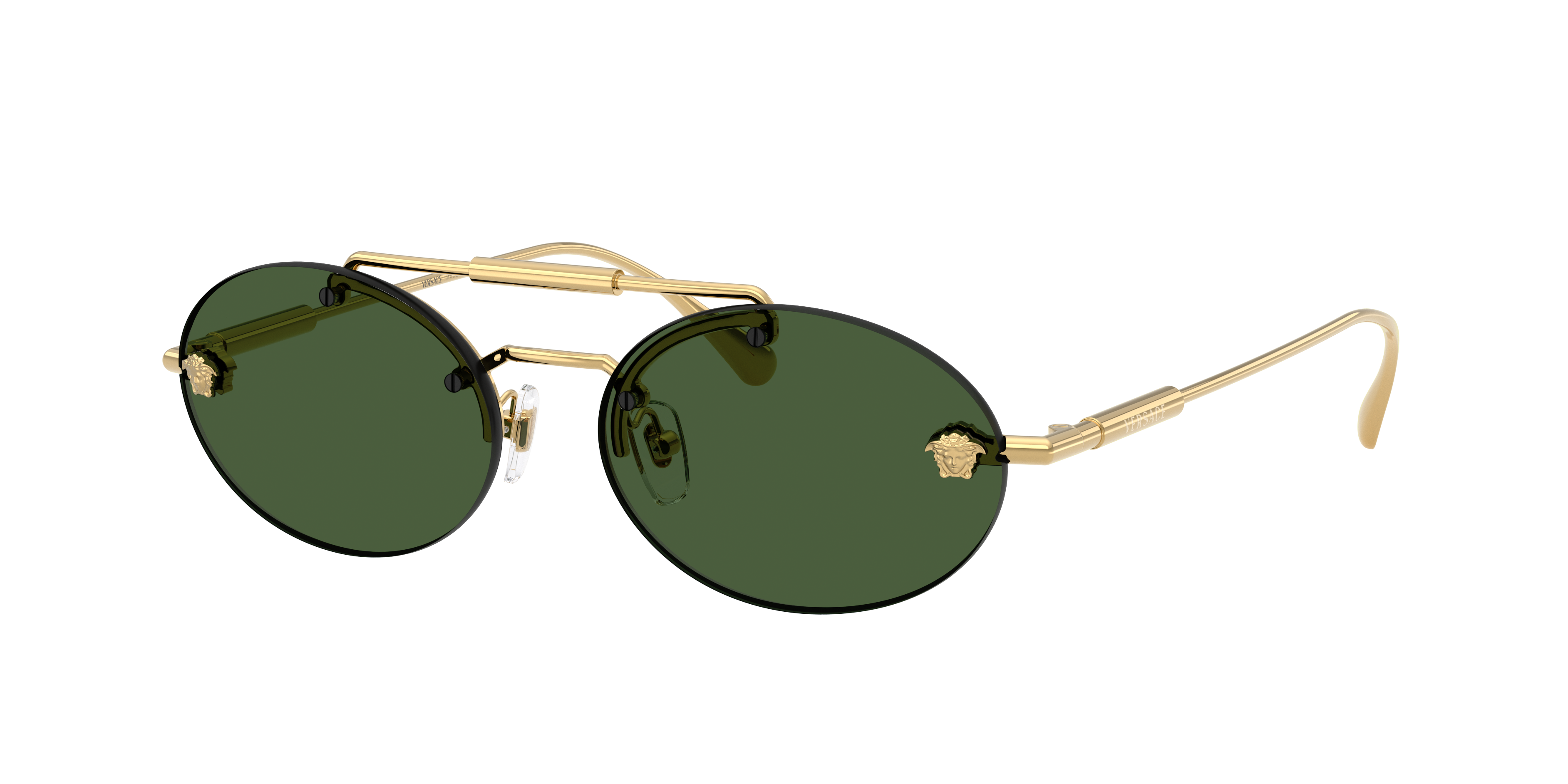 Versace Woman Sunglass VE2295 -  Frame color: Gold, Lens color: Dark Green