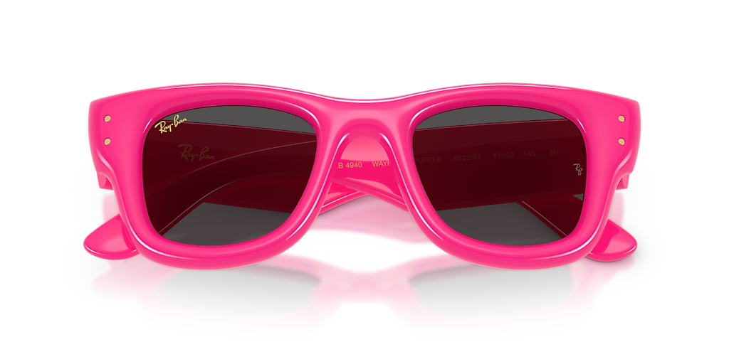 Ray-Ban New Wayfarer LiteForce Frame Sunglasses Pink Antique Matte Ray-Ban RB4940 Wayfarer Puffer 683287 Square Fuchsia Pink  main image 3