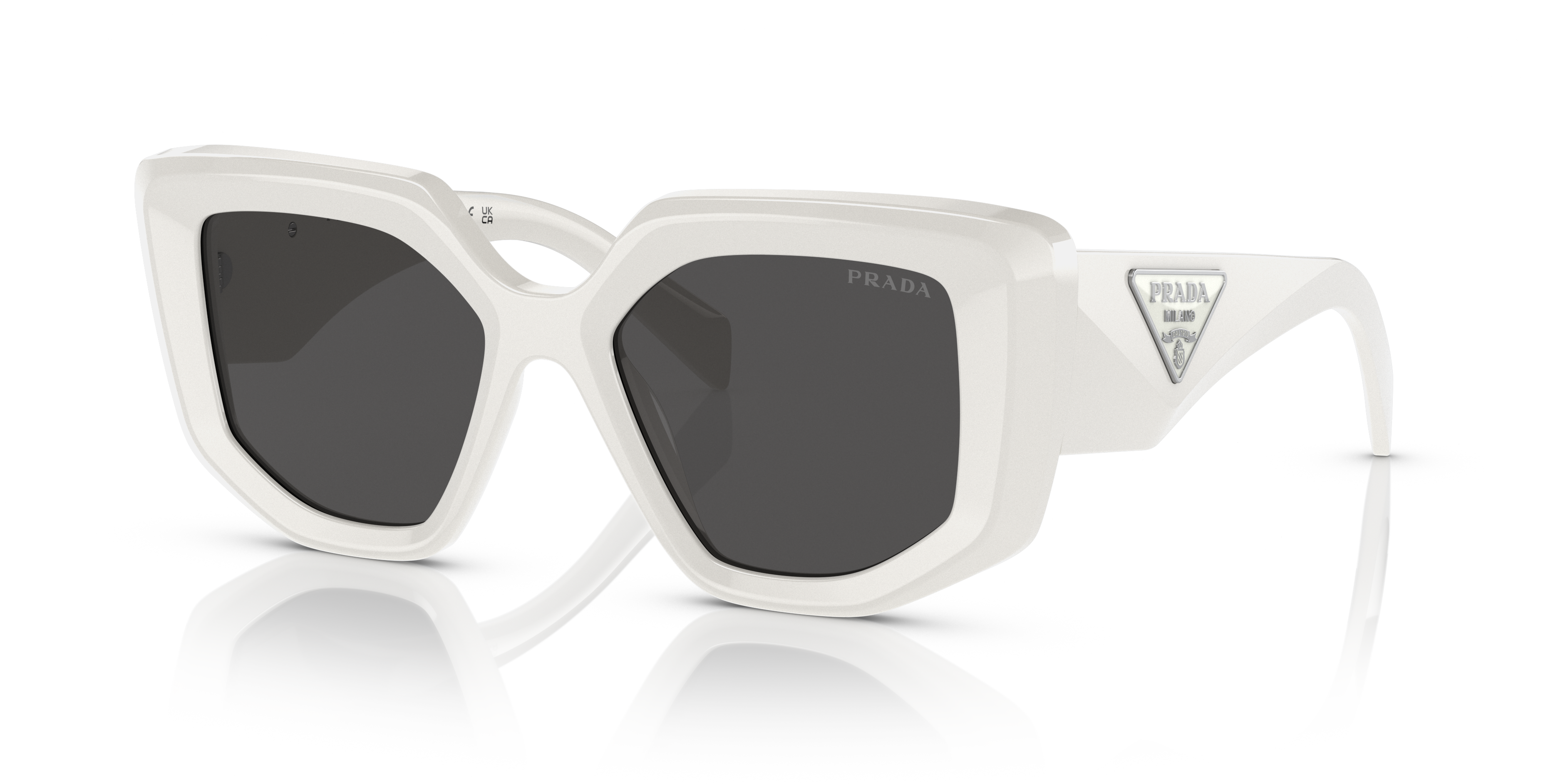 Prada PR 14ZS M (50 - 18) with Grey lenses and White frame