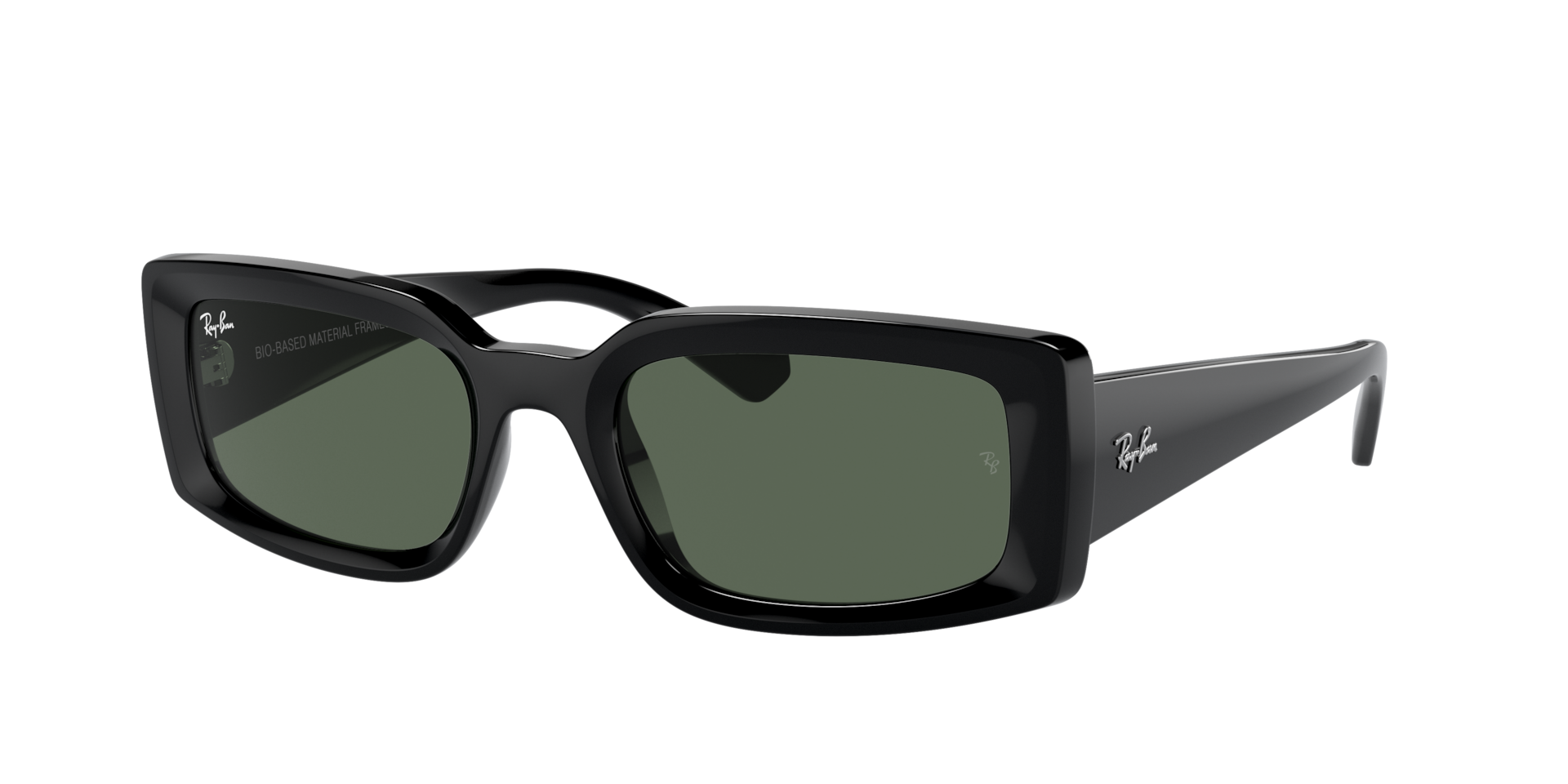 Ray-Ban Unisex Sunglass Kiliane Bio-Based -  Frame color: Black, Lens color: Dark Green