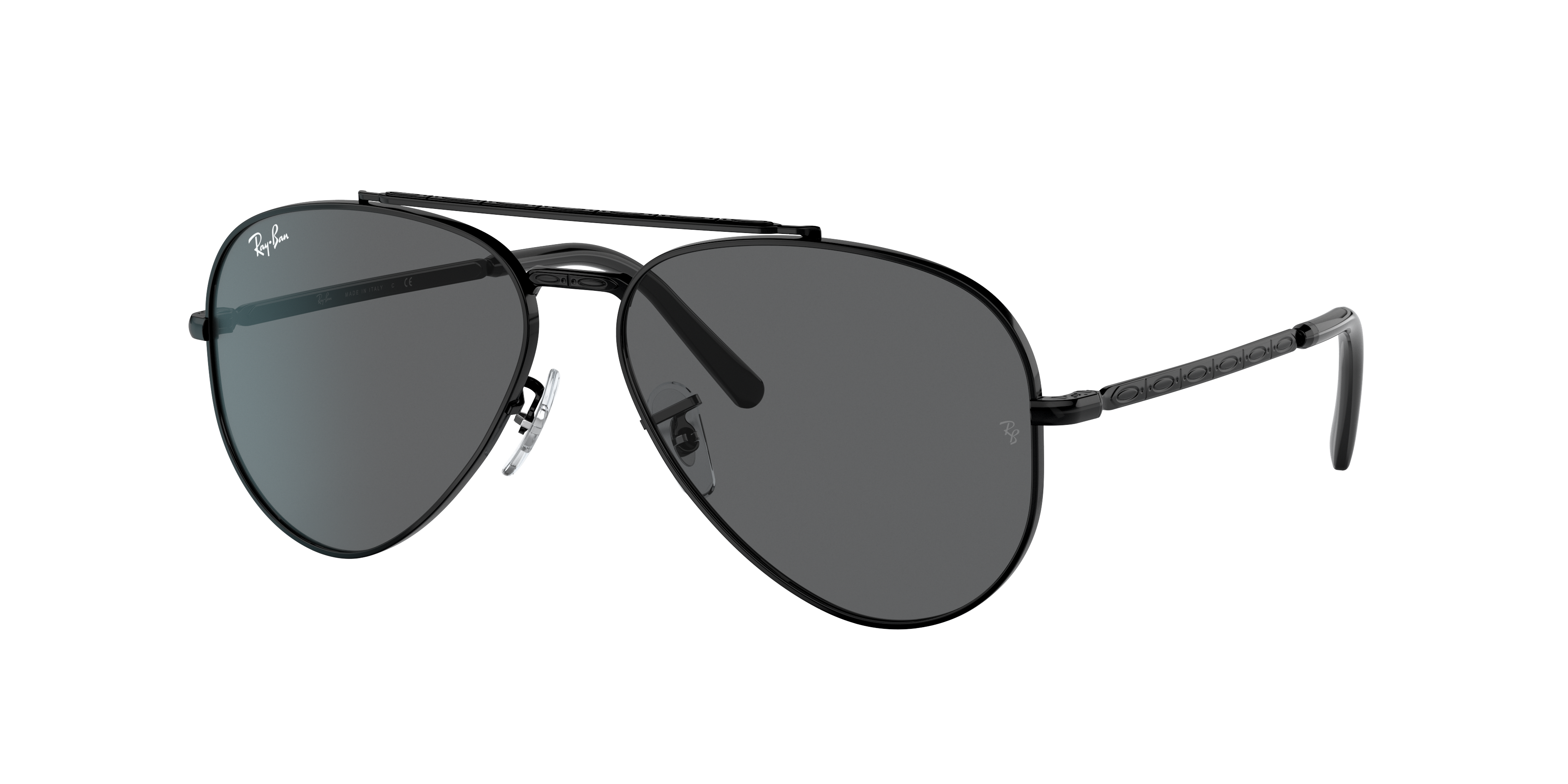 Ray-Ban New Aviator L (58 - 14) with Grey lenses and Black frame