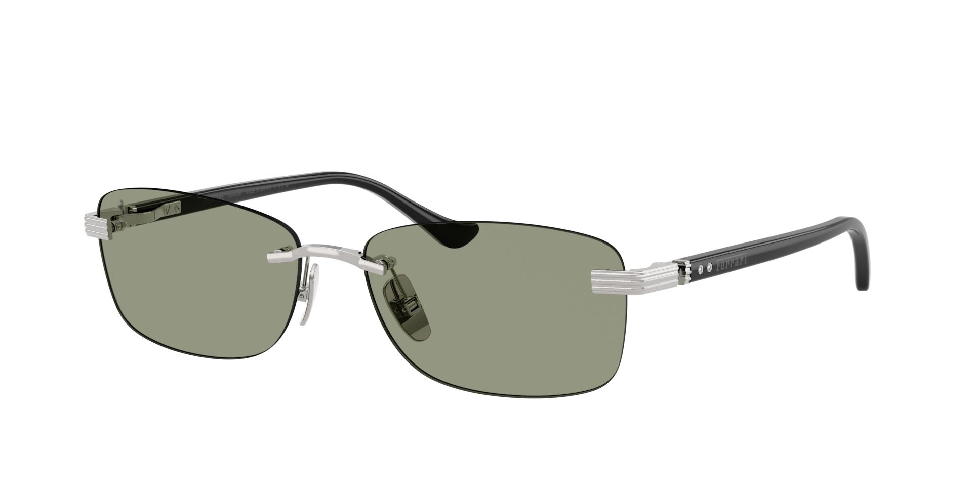 Ferrari Unisex Sunglass FH1029TD - Couleur du Monture Argent bross Couleur de Lentille VertRouge 570 €