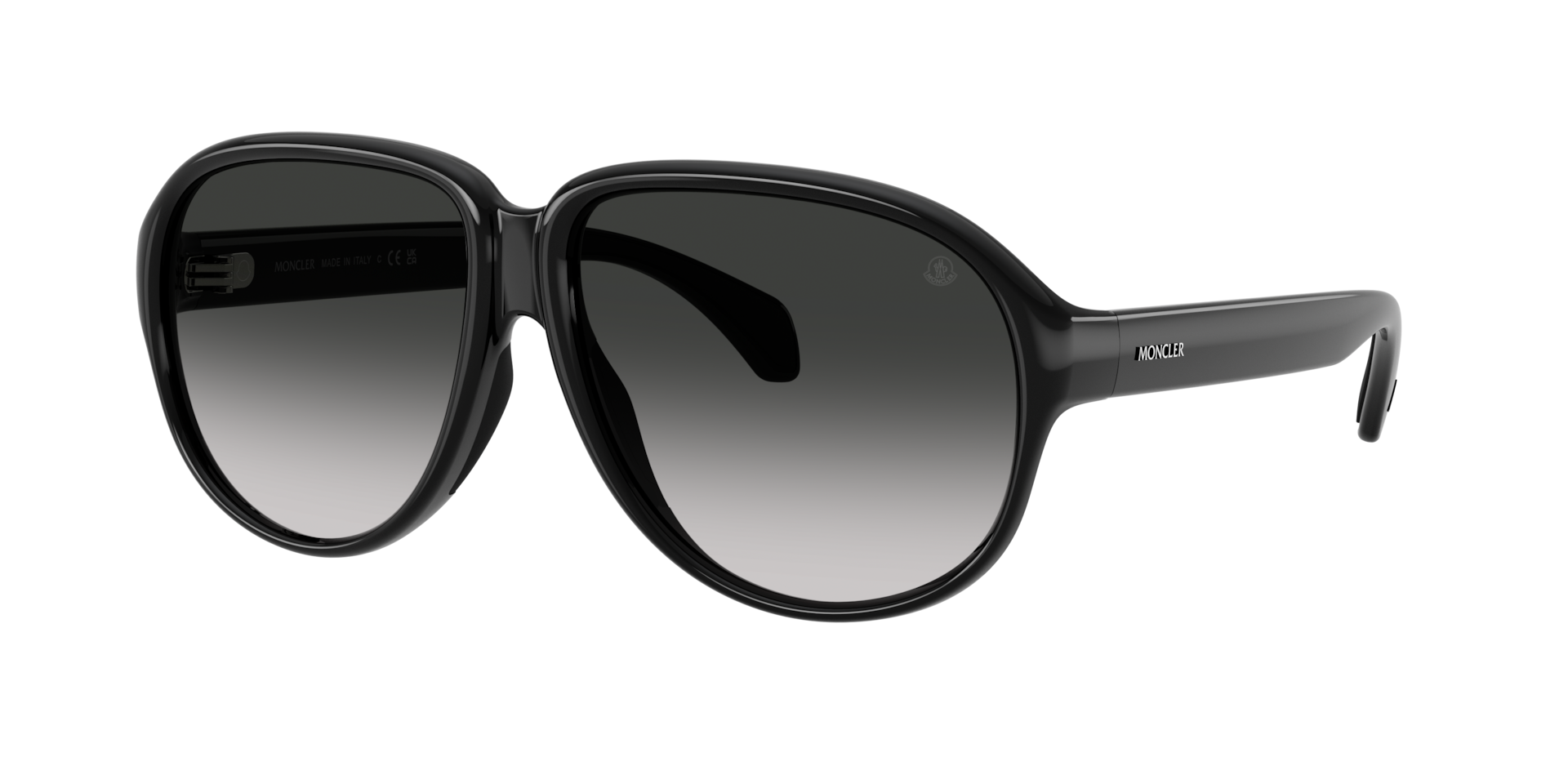 Moncler Unisex Grey Me8001 Halcyonne 50013C Sunglasses Injected Black Pilot Normal Nuanced - Image 2