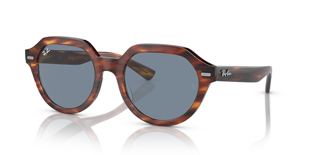 Ray-Ban Gina XL (53 - 21) with Blue lenses and Brown frame