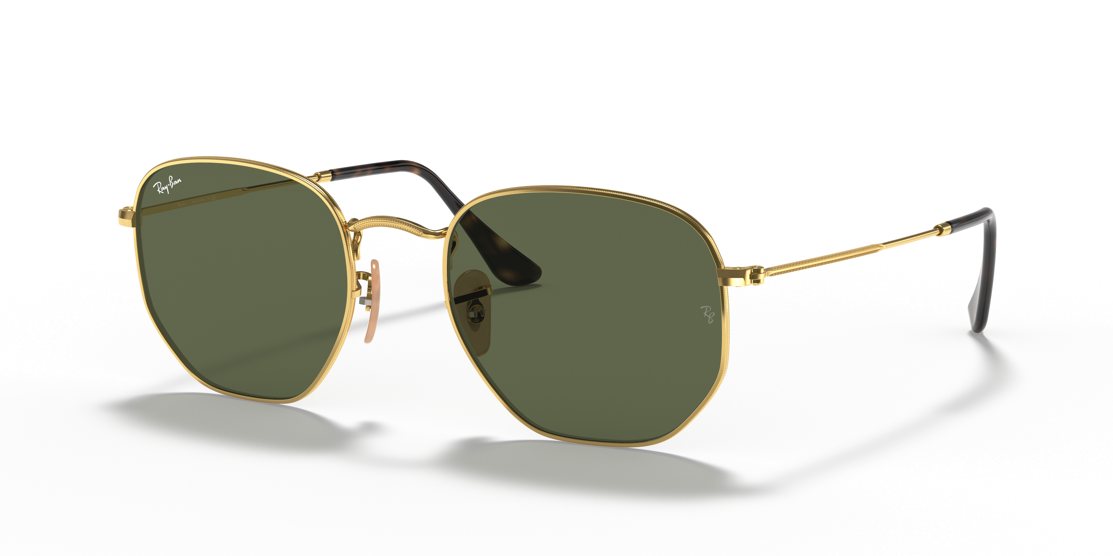 Ray-Ban Hexagonal Flat Lenses M (51 - 21) with Green lenses and