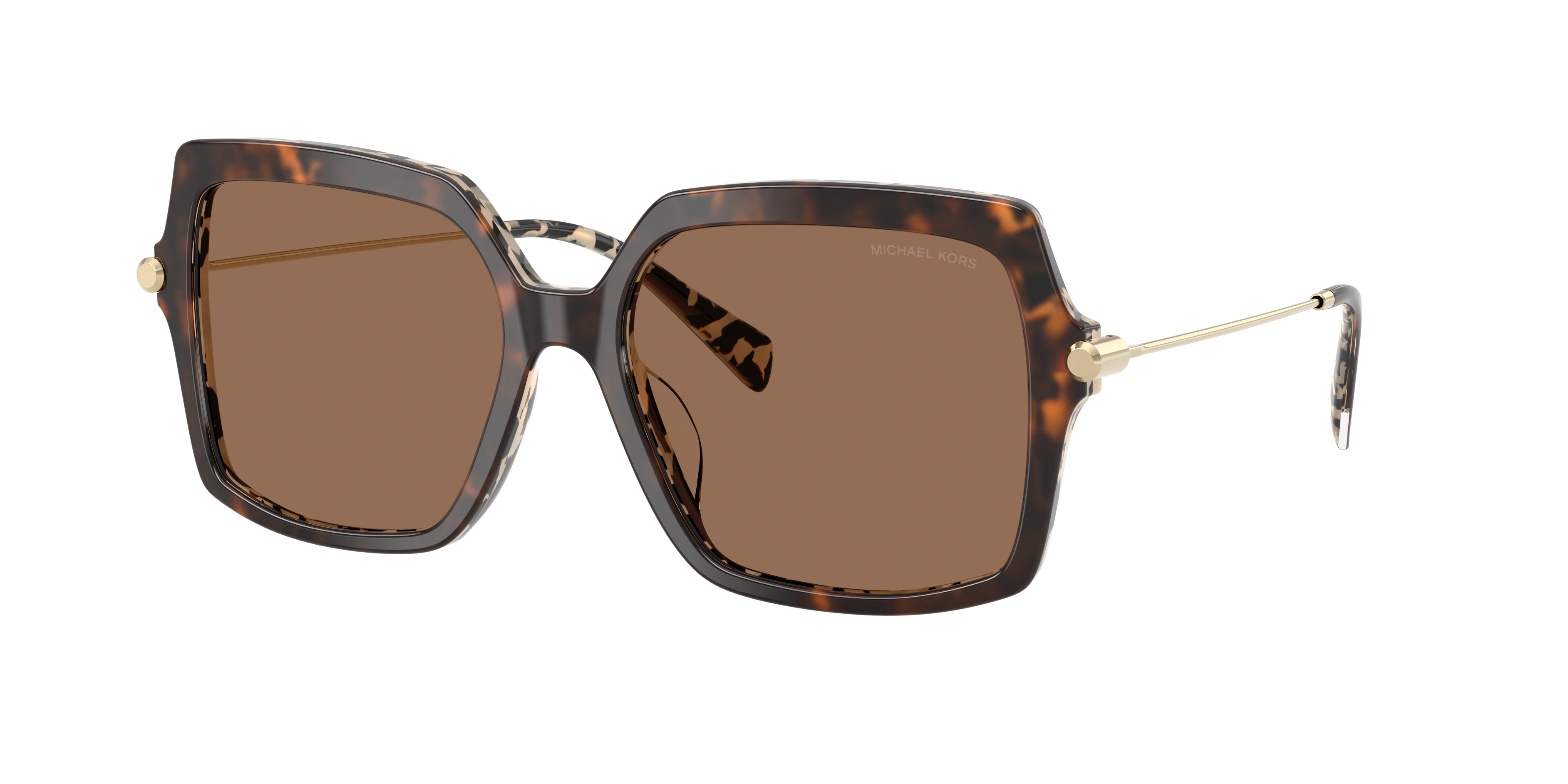 Michael Kors Woman Sunglass Quogue -  Frame color: Dark/Cream Tortoise, Lens color: Brown Solid