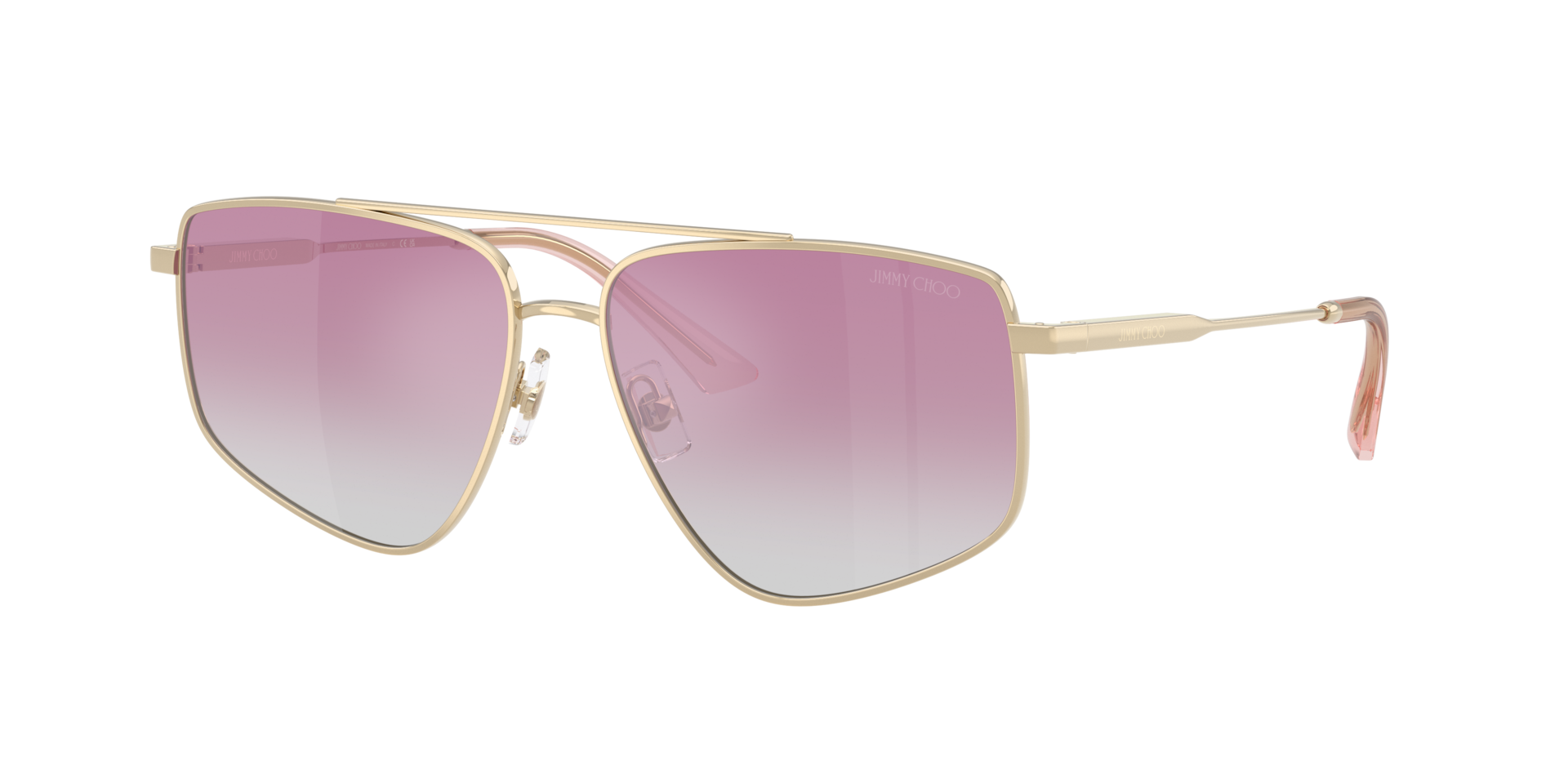 Jimmy Choo Woman Sunglass JC4011 - Frame color: Pale Gold, Lens color: Clear Gradient Fuxia Mirror Silver