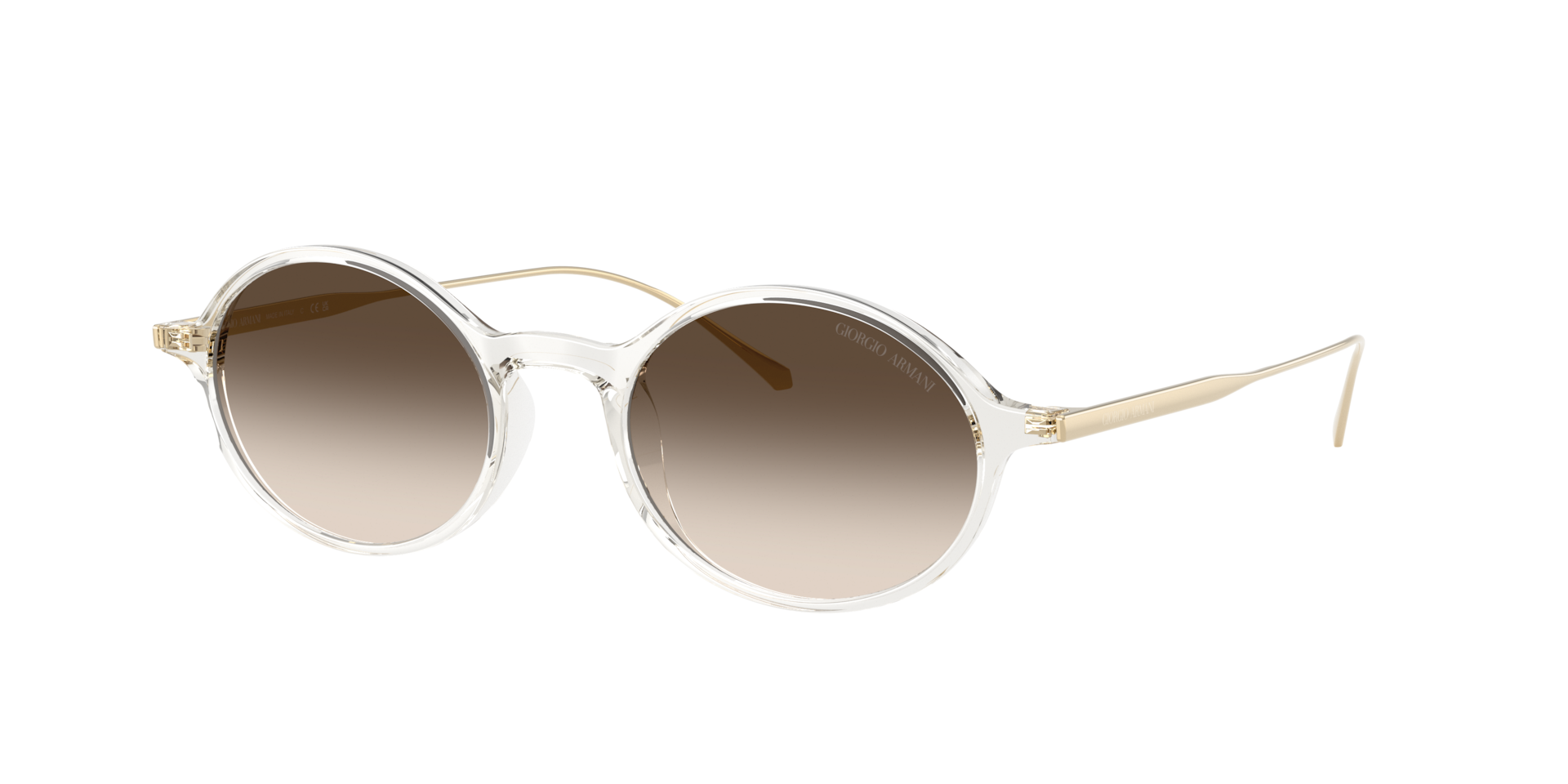Giorgio Armani Mann Sunglass AR8263U - Rahmenfarbe: Transparentes Gelb, Linsenfarbe: Braune Verlaufstönung Grau