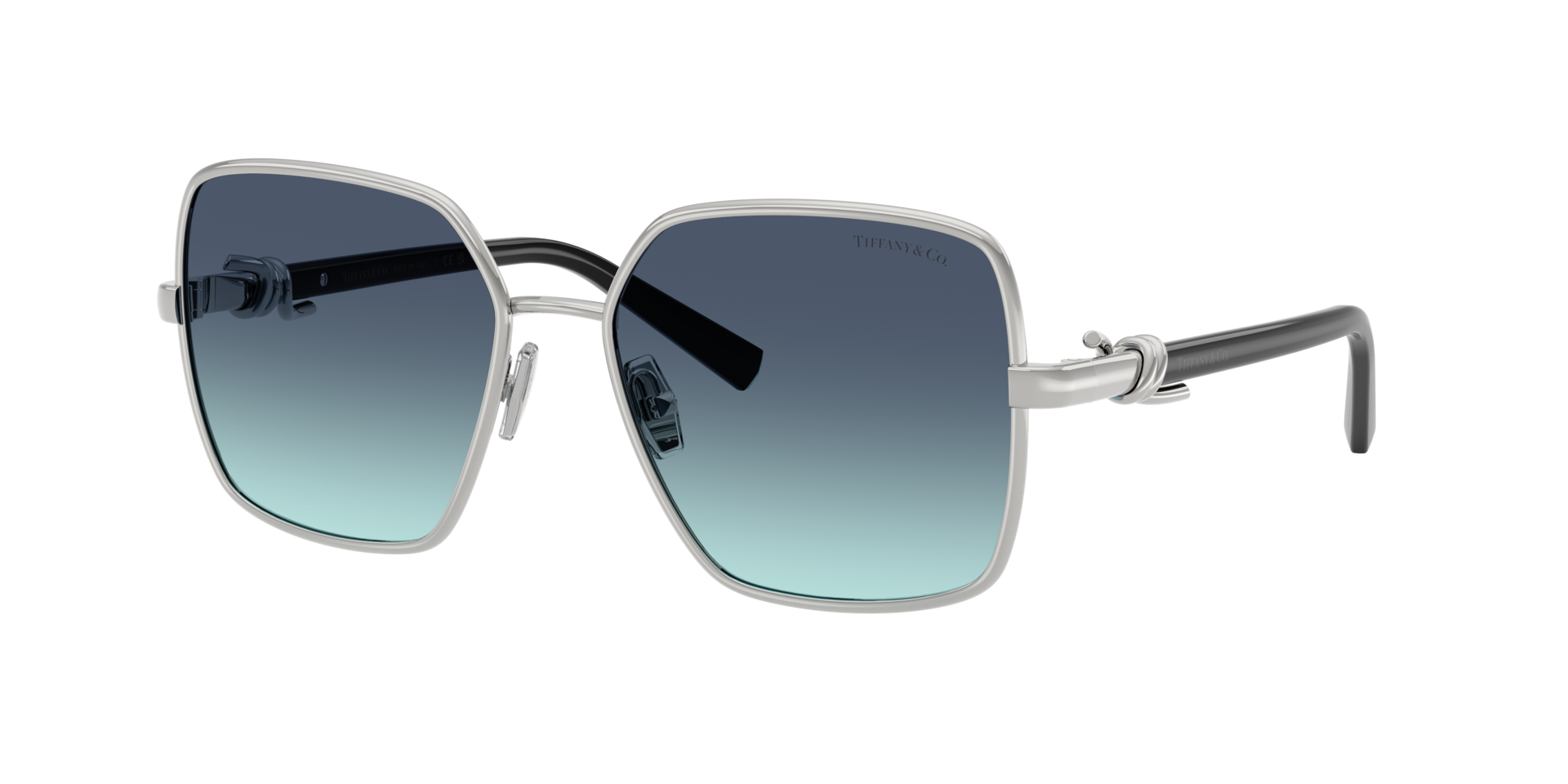Tiffany Silver/Blue Tf3122 60019S Woman Sunglasses Metal Squared Normal Nuanced - Image 3