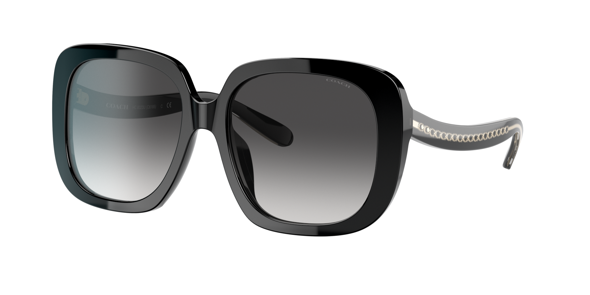 Coach Femme Sunglass C6185 - Couleur du Monture Noir Couleur de Lentille Noir dgrad Gris clair 82 €