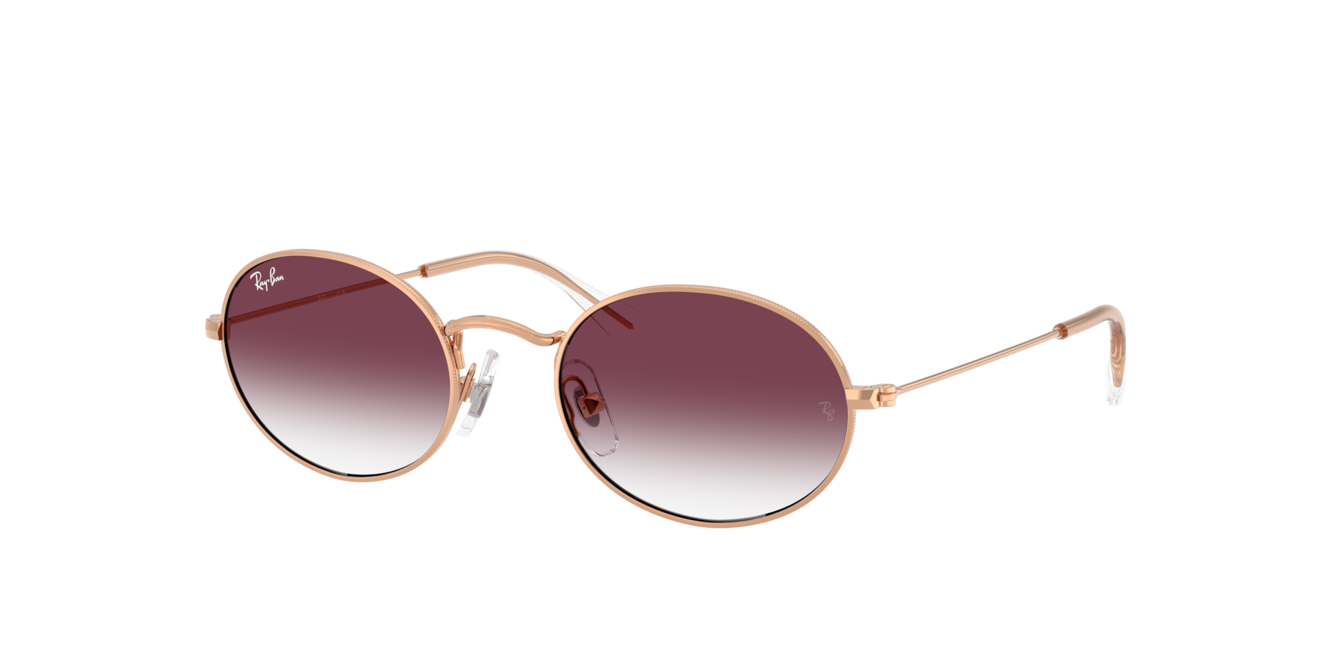Ray-Ban Unisex Sunglass OVAL KIDS -  Framekleur: Roségoud, Lenskleur: Helder gradiënt donkerviolet