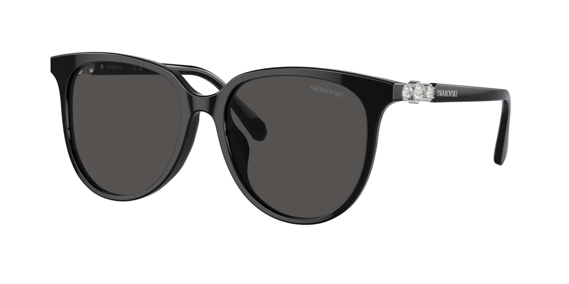 Swarovski Women's Black/Grey Sk6023d 100187 Woman Sunglasses Acetate Geometric Normal - Image 3