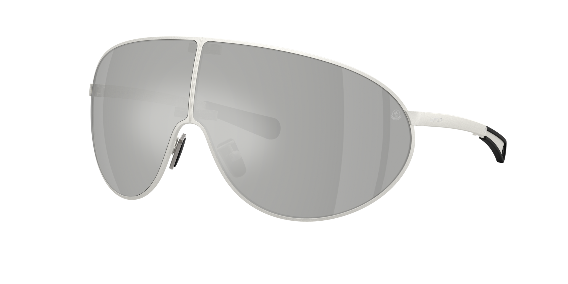 Moncler Unisex Sunglass Spindl - Rahmenfarbe: Matt Silber, Linsenfarbe: Klar Silber verspiegelt