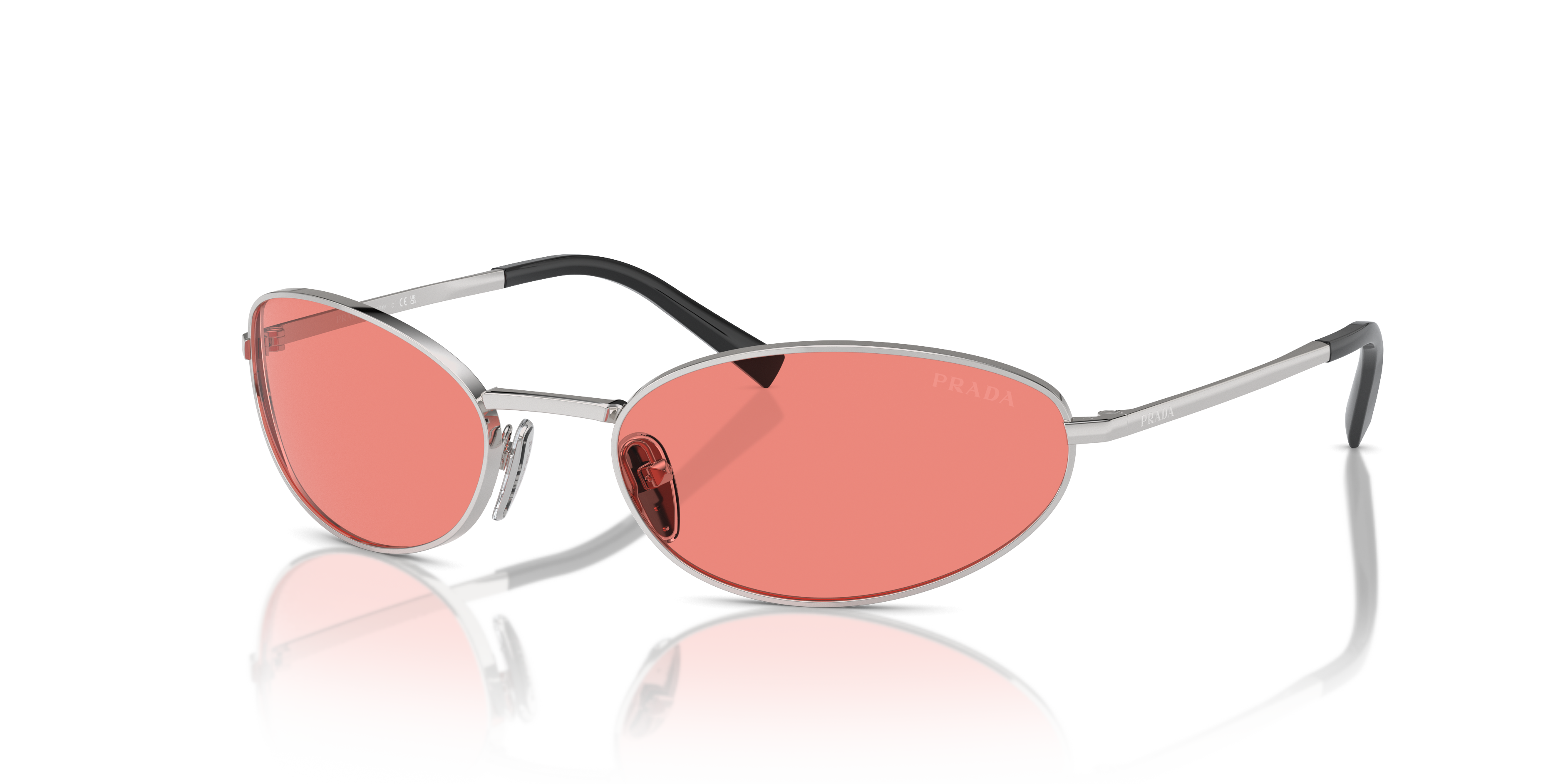 Prada PR A59S L (59 - 19) with Pink lenses and Silver frame