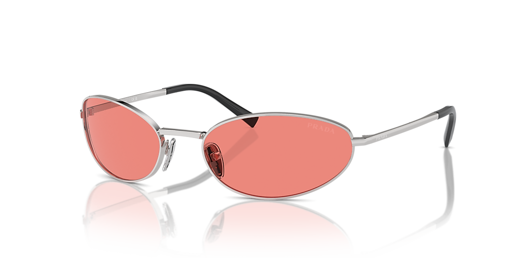 Prada PR A59S L (59 - 19) with Pink lenses and Silver frame