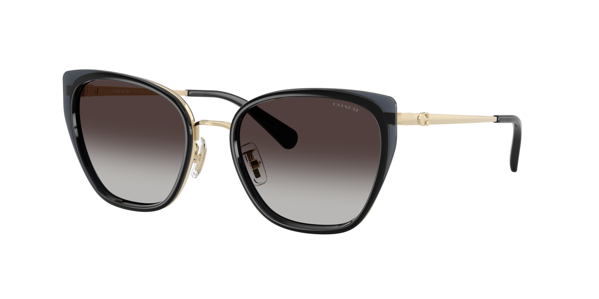 Coach Vrouwelijk Sunglass CDP56 -  Framekleur: Gold/Smoke, Lenskleur: Grijs Gradiënt