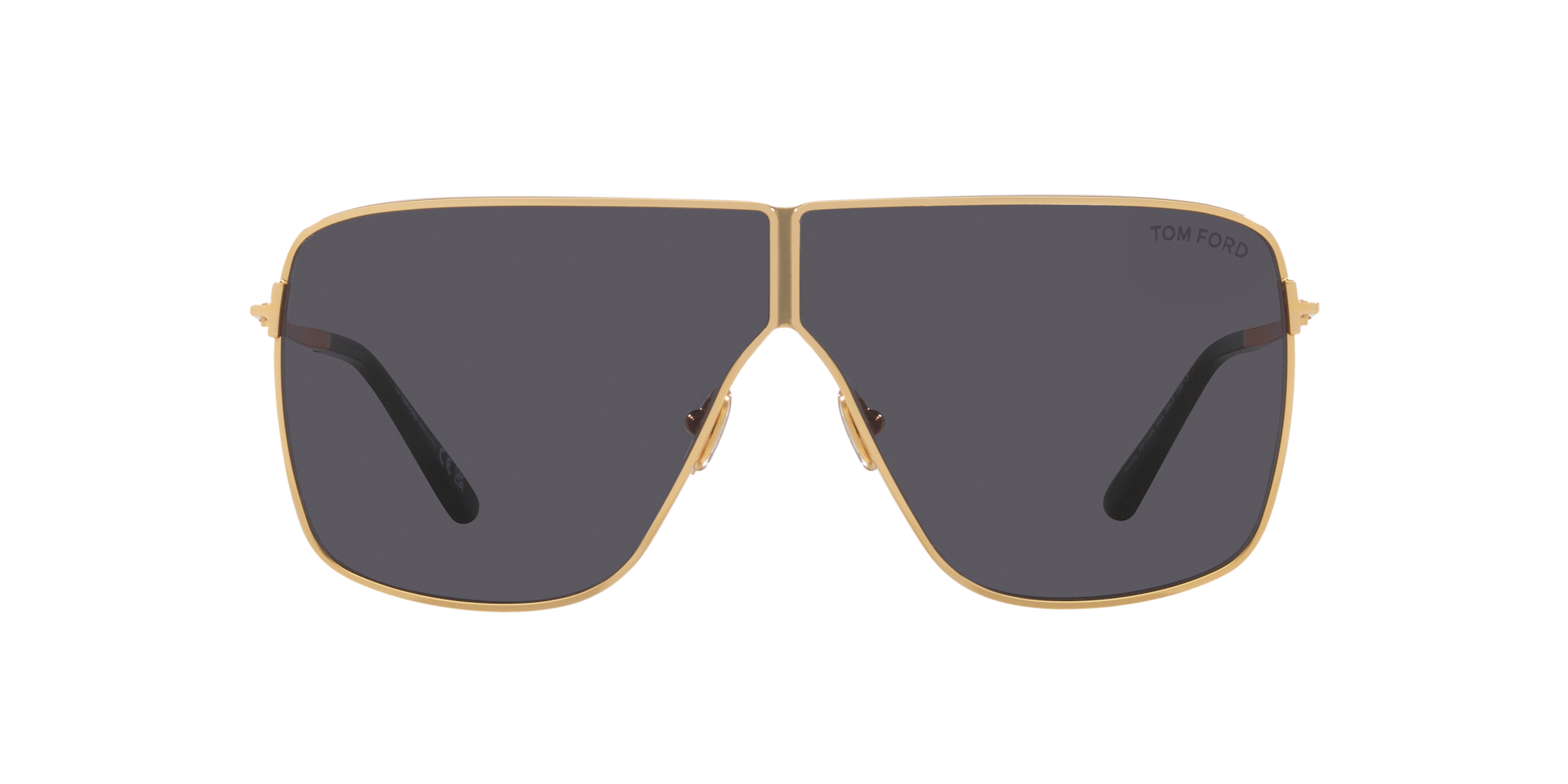 Tom Ford Huxley XXL (68 - 03) with Grey lenses and Gold frame