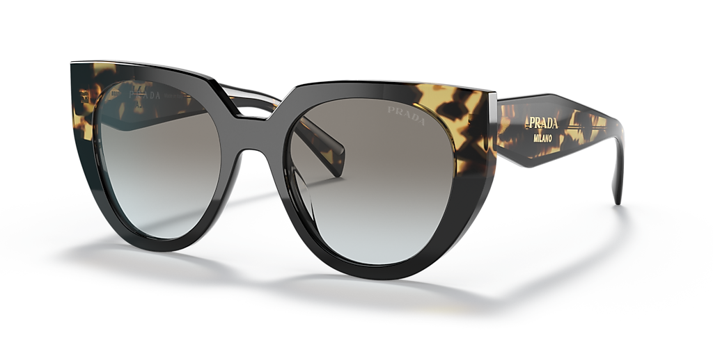 Prada PR 14WS M (52 - 20) com Lentes Cinza e Armação Tartaruga