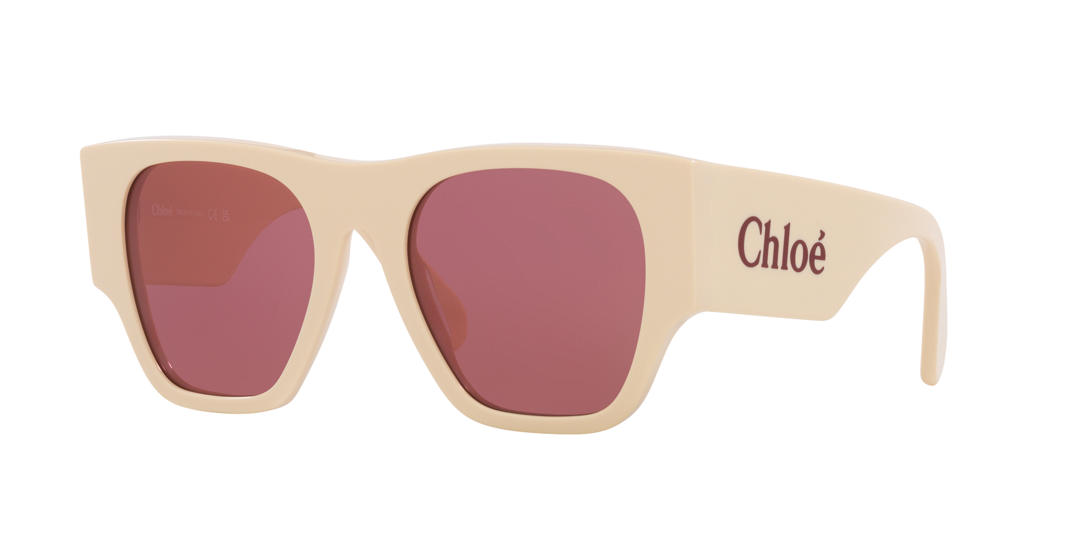 Chloé Woman Sunglass CH0233S -  Frame color: Ivory, Lens color: Red