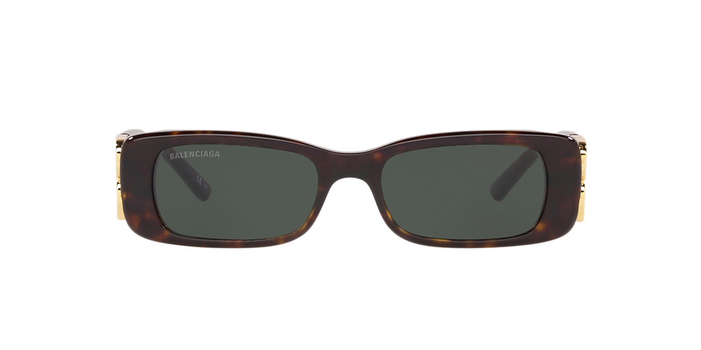 Balenciaga BB0096S XS (51 - 18) with Green lenses and Brown frame